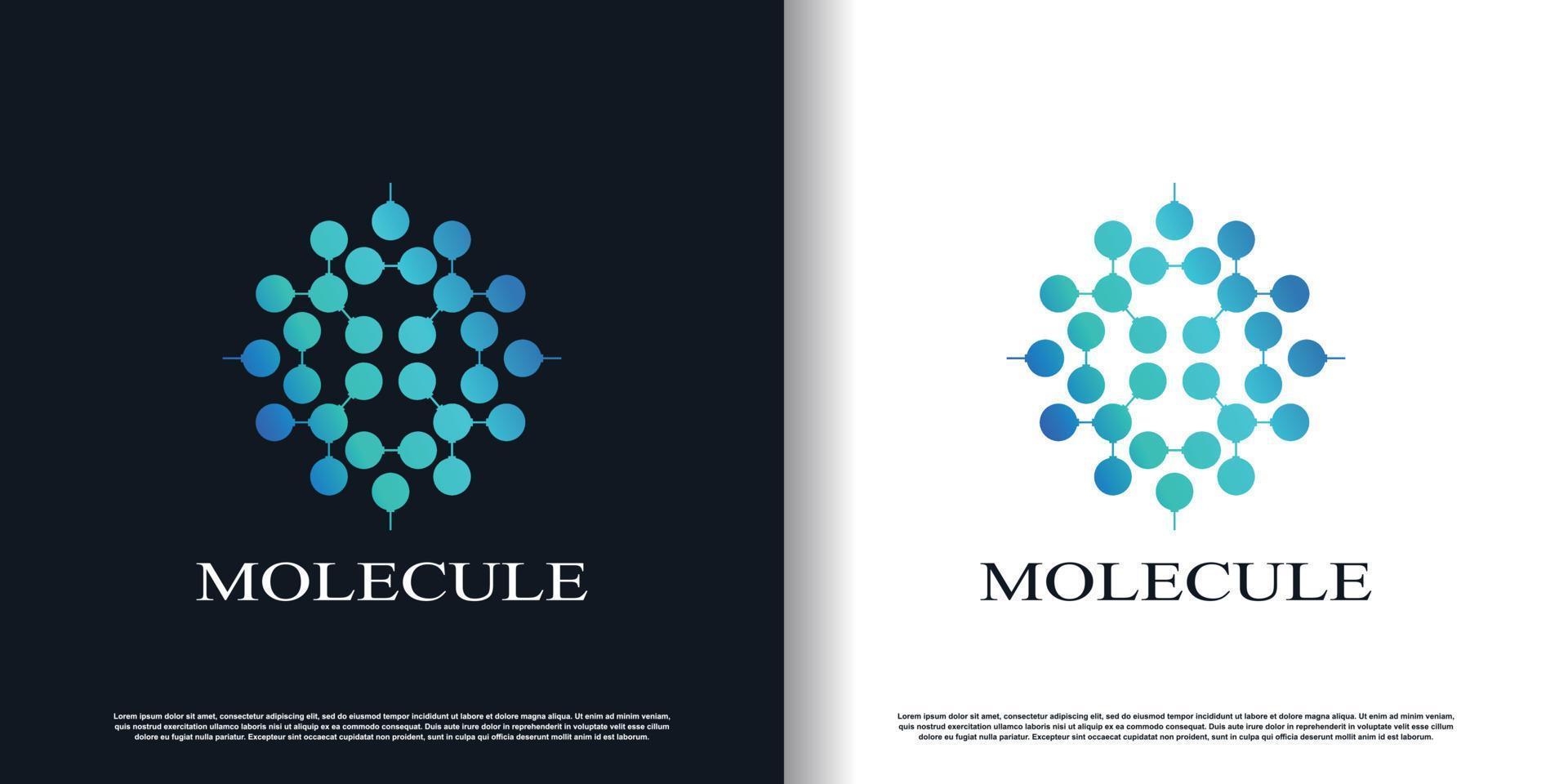 vector de diseño de logotipo de molécula con vector premium de concepto creativo