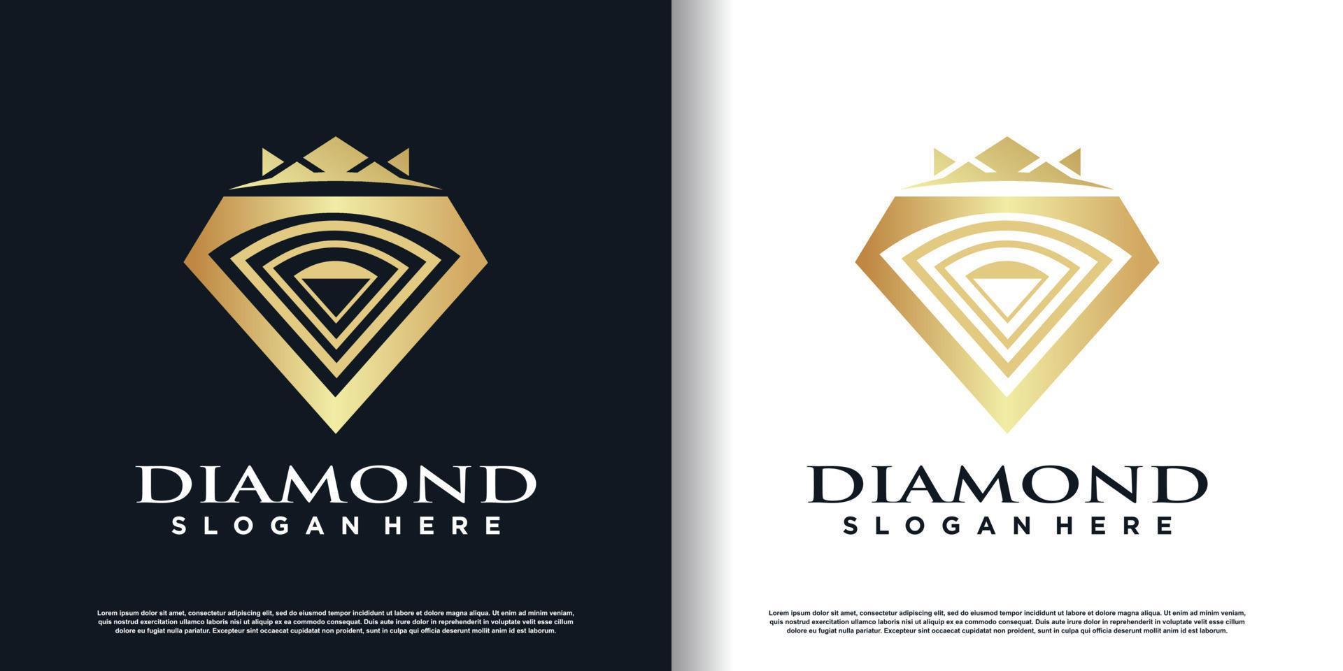 diamond logo design vector with creative concept premium vector