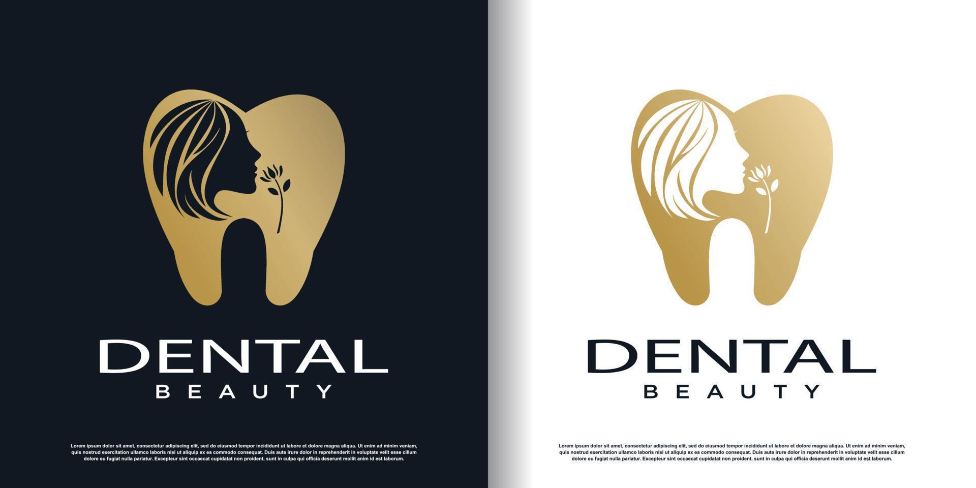 dental beauty logo design with creative concept premium vector