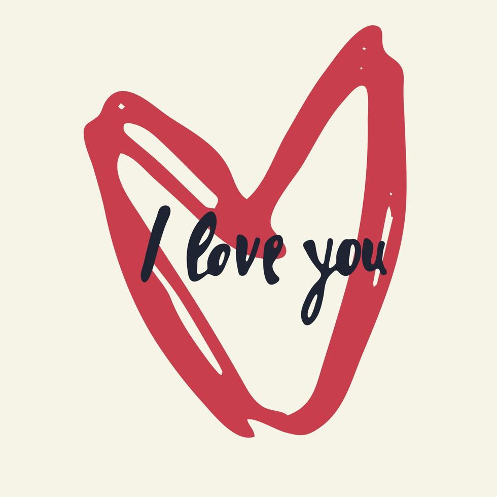 Happy Valentines Day greeting lettering with rainbow-colored heart in the back vector