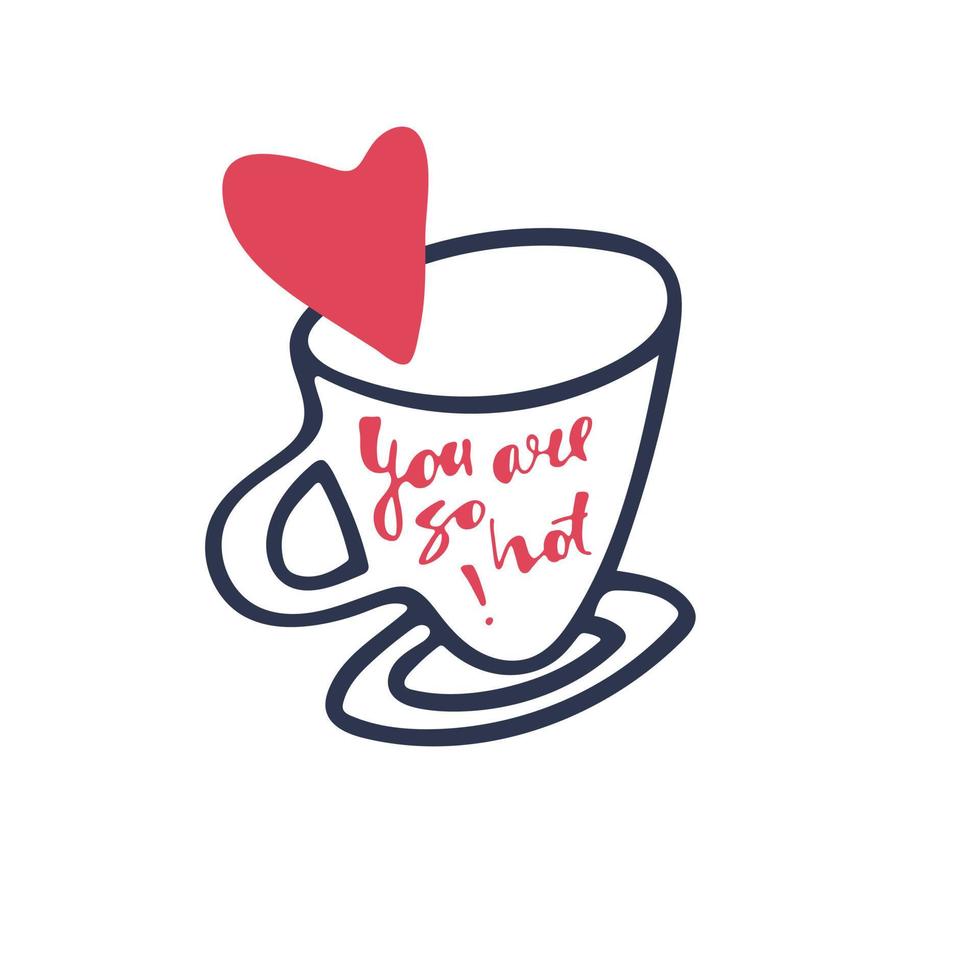 Happy Valentines Day greeting lettering with rainbow-colored heart in the back vector