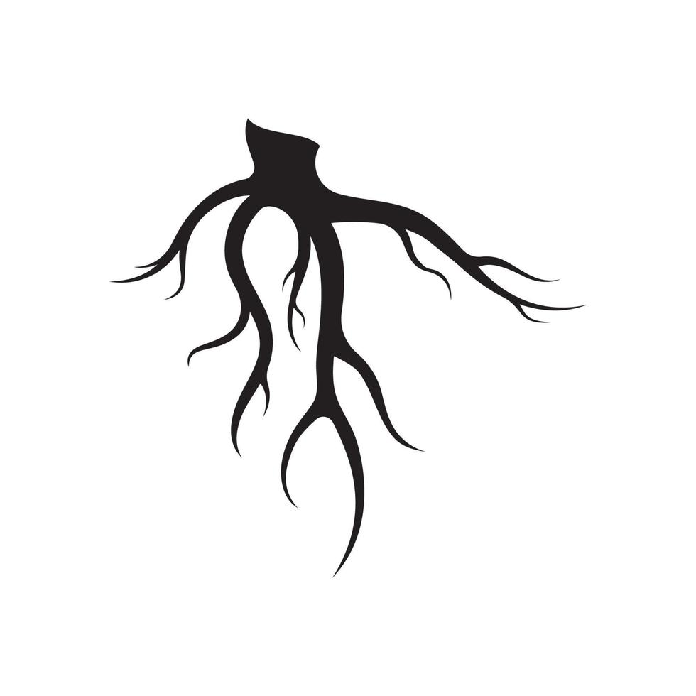 diseño de plantilla creativa de logotipo abstracto natural de raíz de árbol único y fibroso. vector