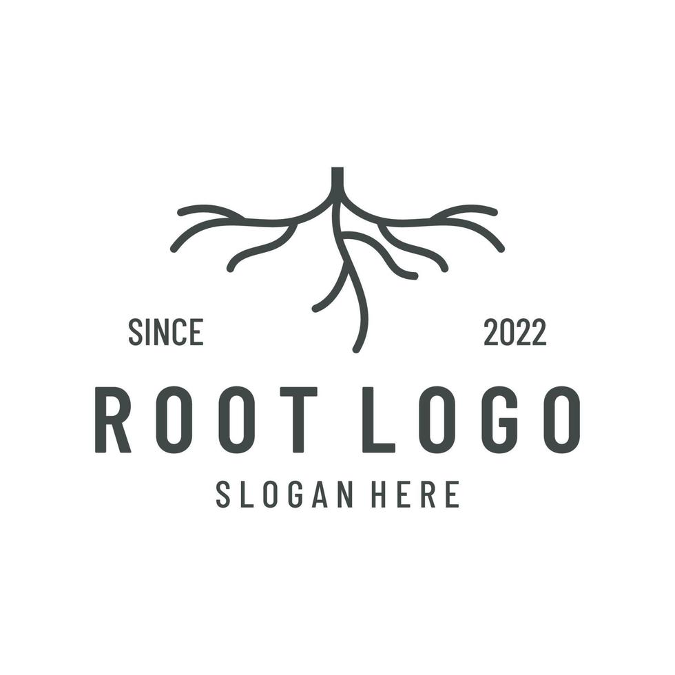 Single and fibrous tree root natural abstract logo creative template design. vector