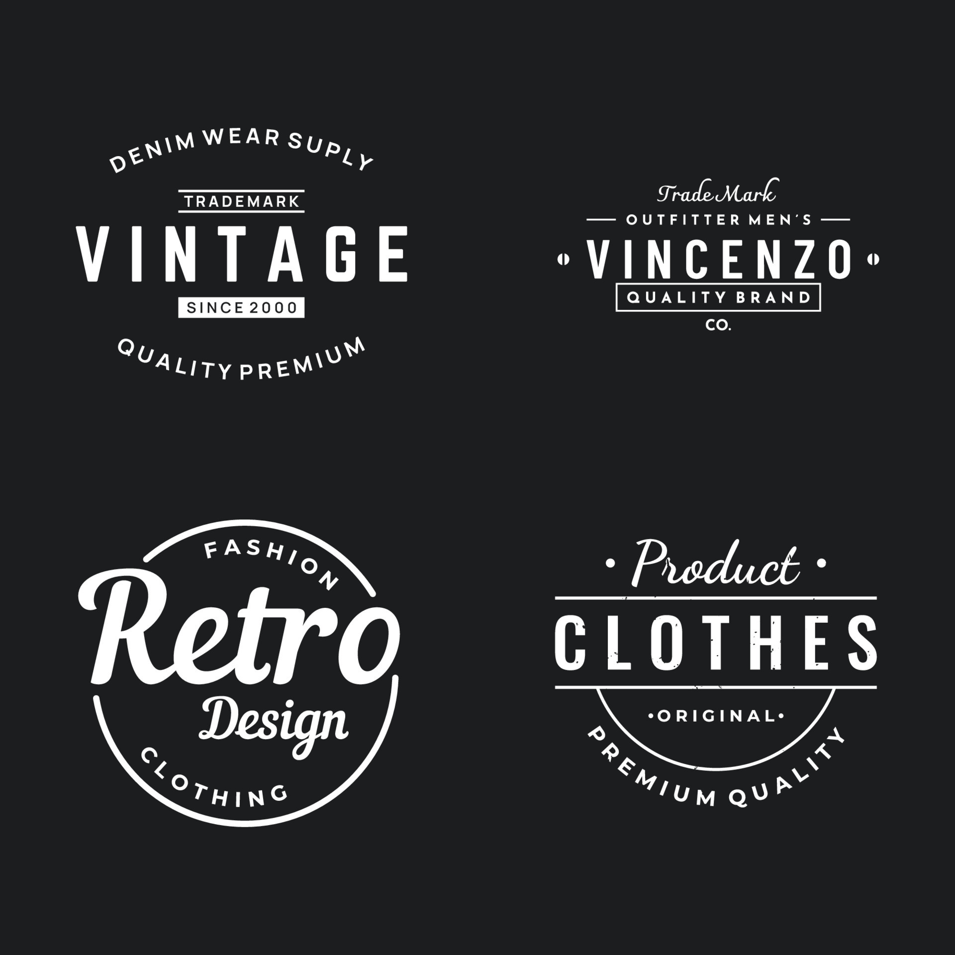 Retro hipster typography Elements Template for clothes shop, cafe, beer