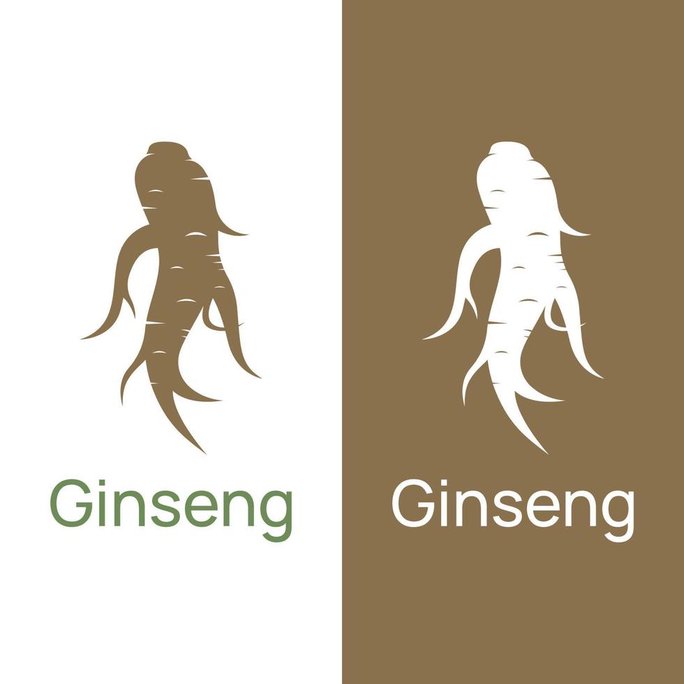 Logo design of natural ginseng herb plant and leaves.Logo for business, herbal,floral. vector