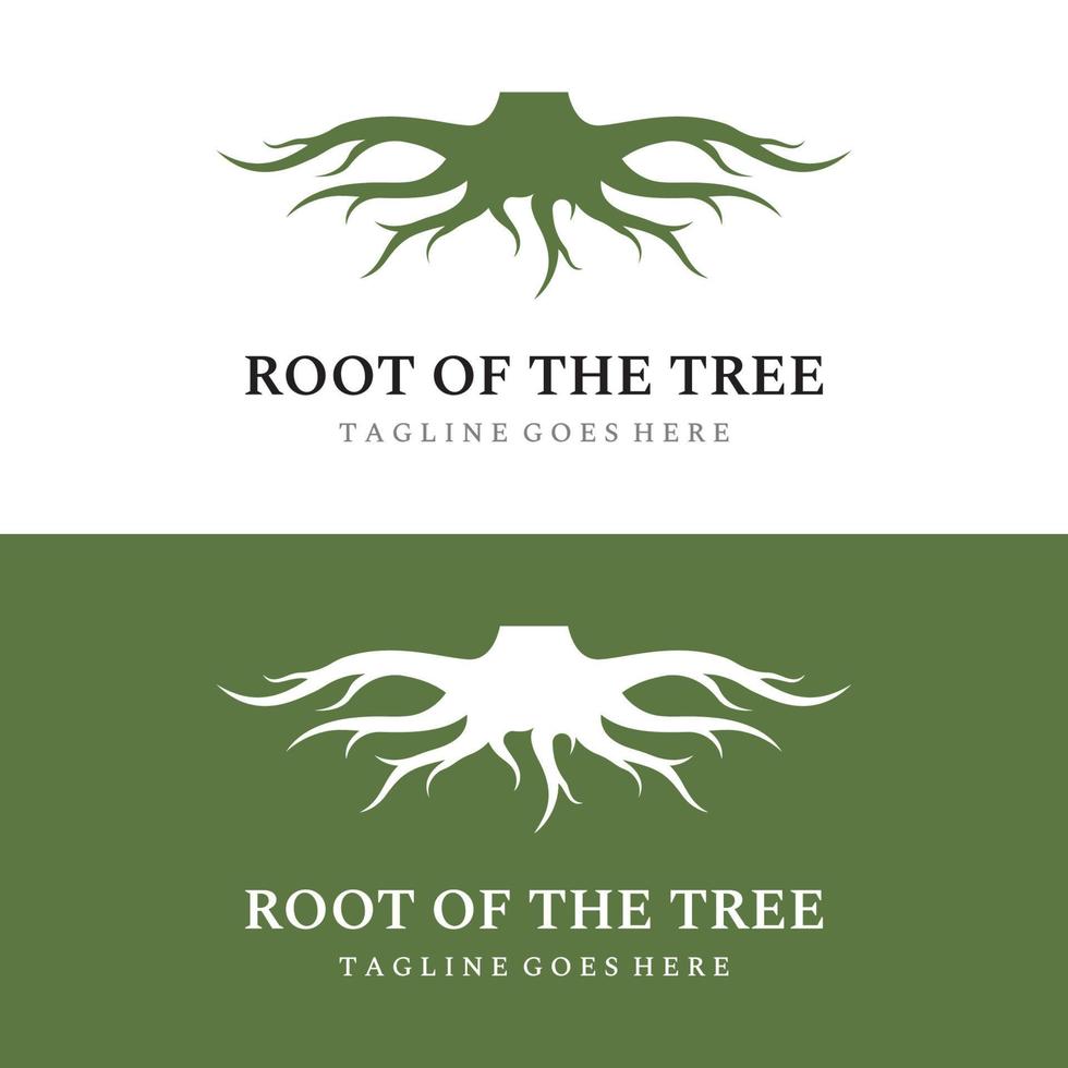 Single and fibrous tree root natural abstract logo creative template design. vector