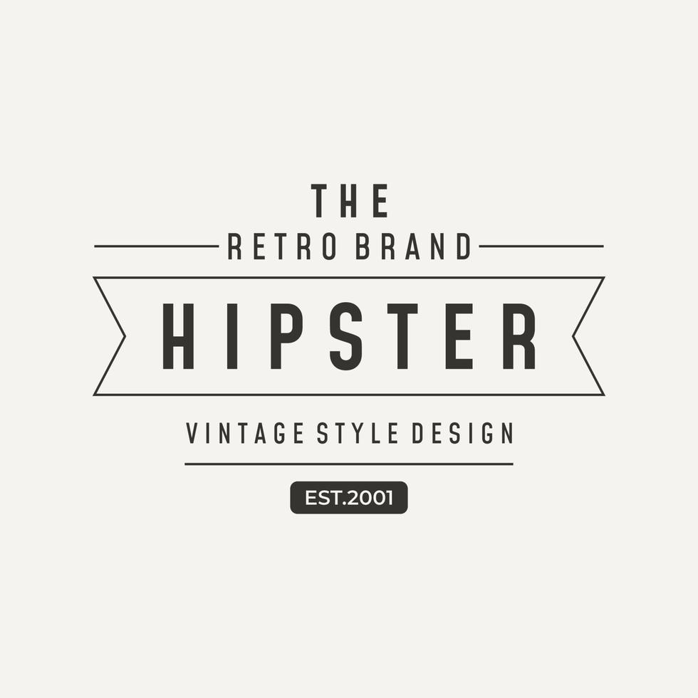 Retro hipster typography Elements Template for clothes shop, cafe, beer shop,restaurant,business,label,poster,vintage brand. vector