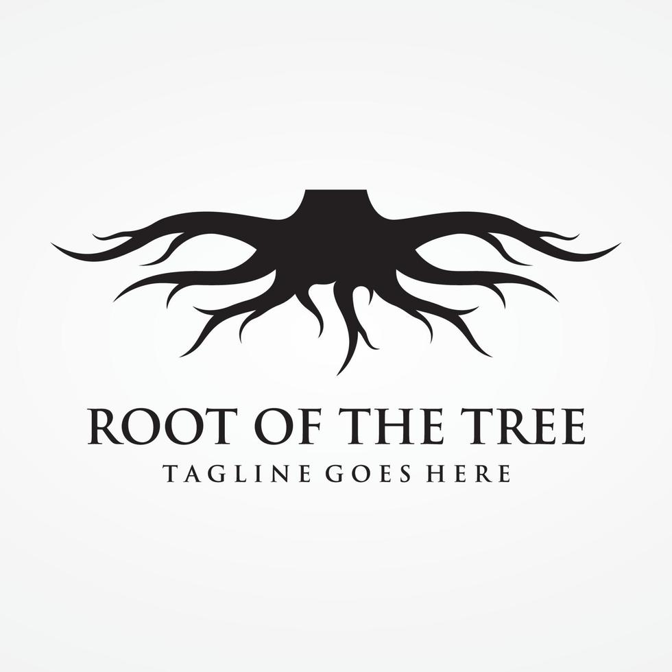 Single and fibrous tree root natural abstract logo creative template design. vector