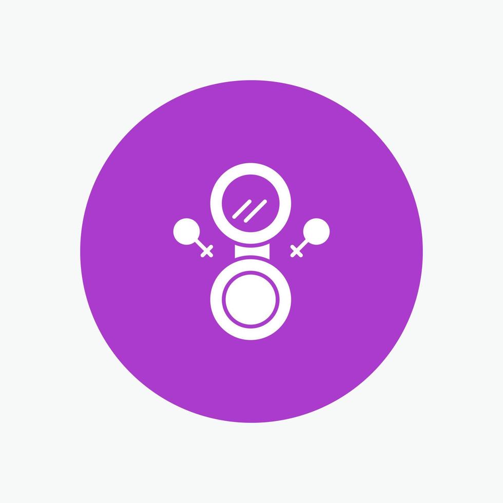 Mirror Eight Symbol white glyph icon vector
