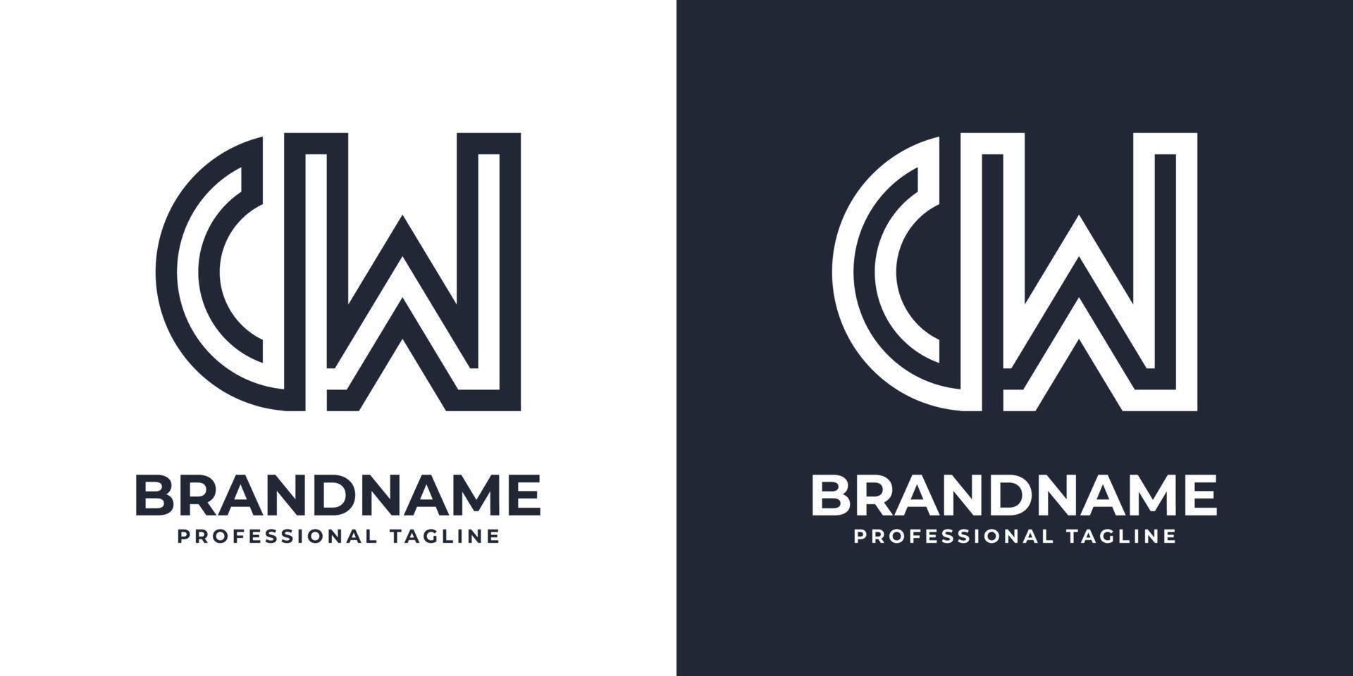 Simple CW Monogram Logo, suitable for any business with CW or WC initial. vector
