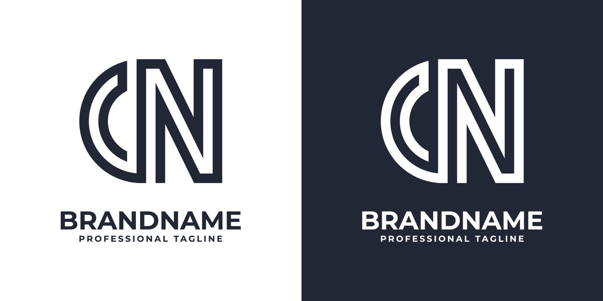 Simple CN Monogram Logo, suitable for any business with CN or NC initial. vector
