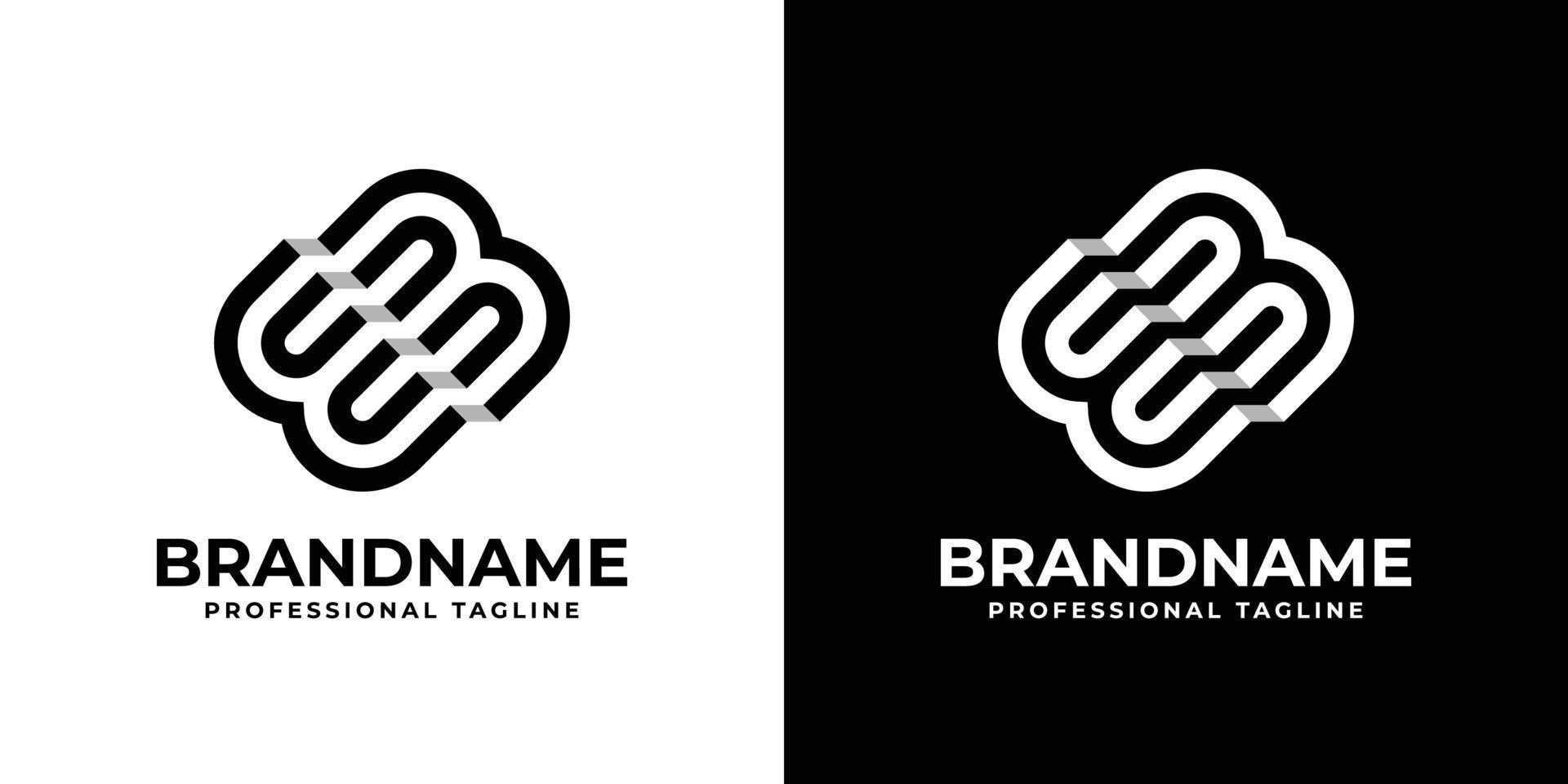 Simple EB or WM Monogram Logo, suitable for any business with EB or WM initials. vector