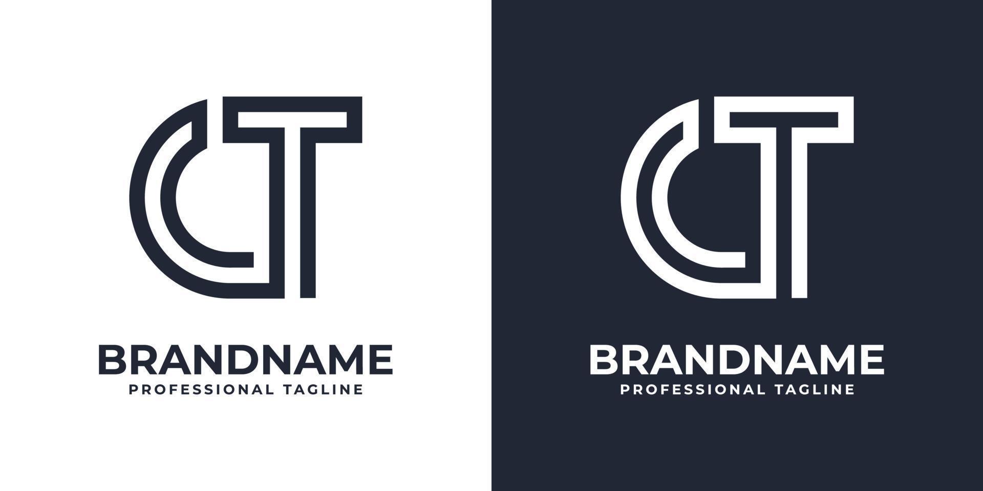 Simple CT Monogram Logo, suitable for any business with CT or TC initial. vector