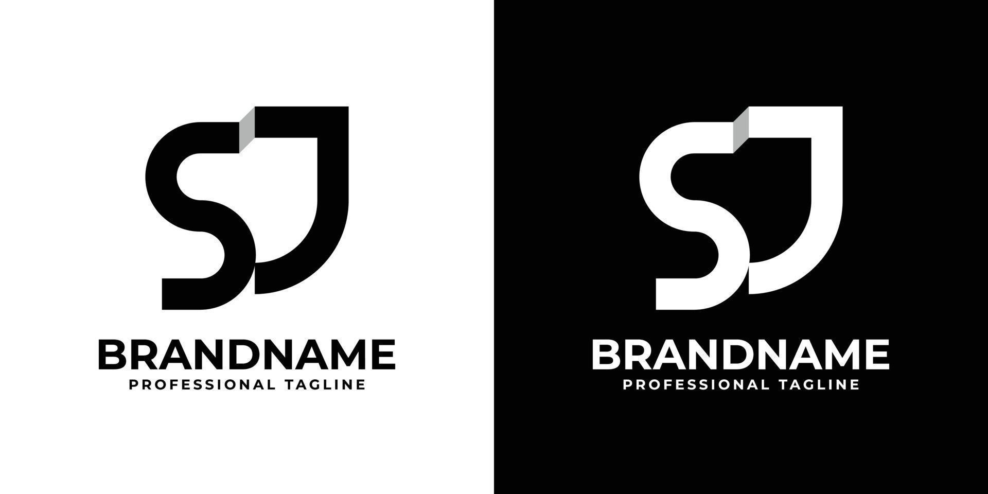 Letter SJ Monogram Logo, suitable for any business with SJ or JS initials. vector