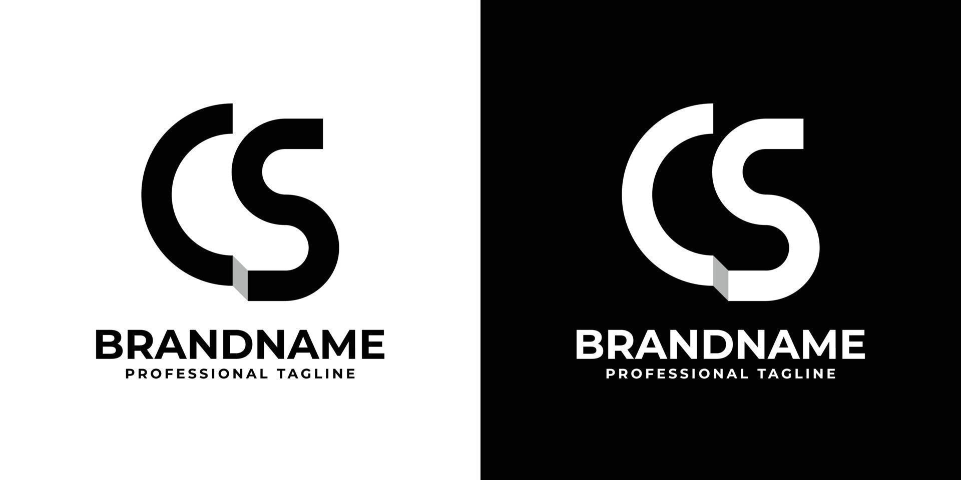 Letter CS Monogram Logo, suitable for any business with CS or SC initials. vector