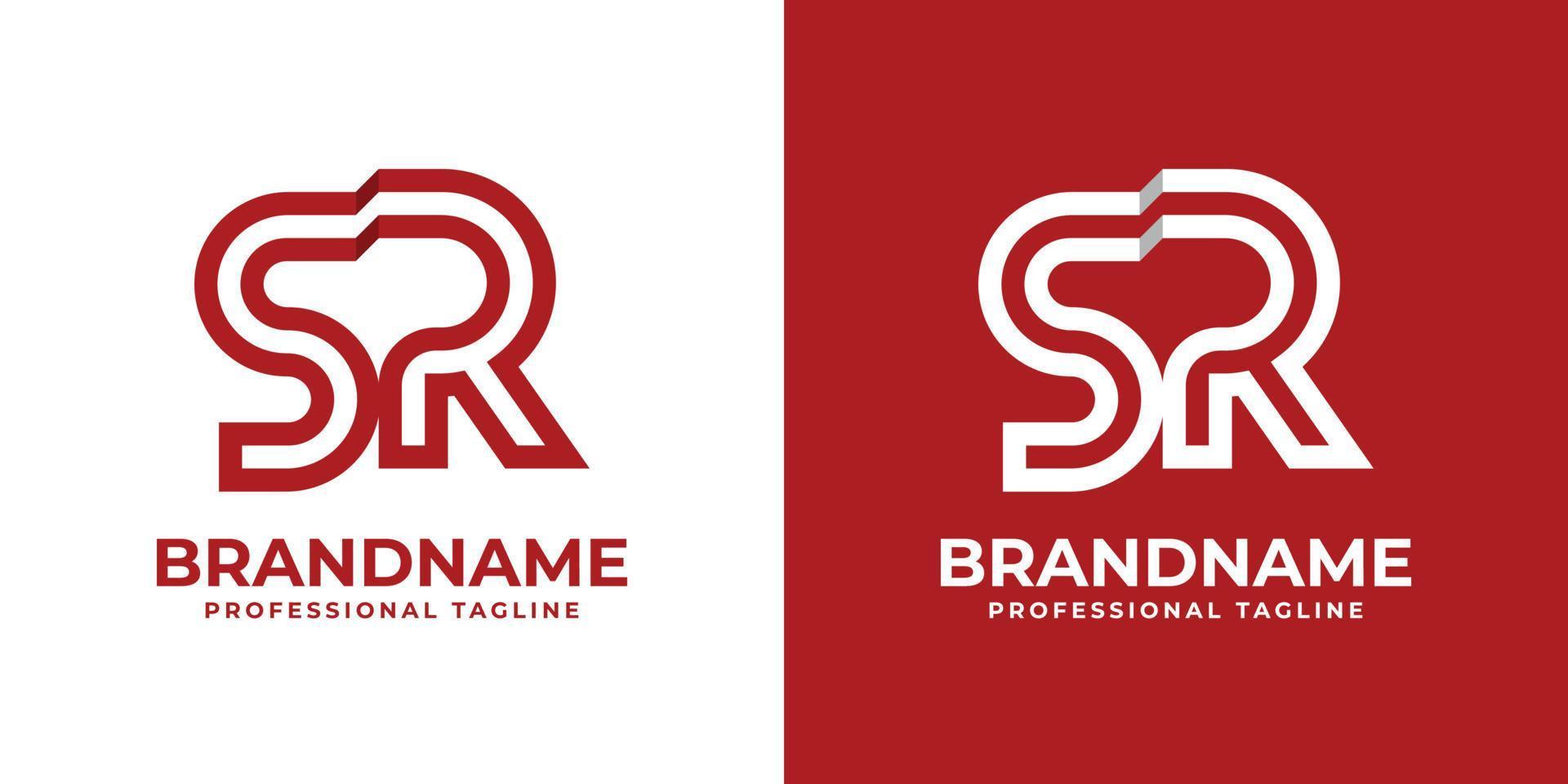 Modern Letter SR Monogram Logo, suitable for any business with SR or RS initials. vector