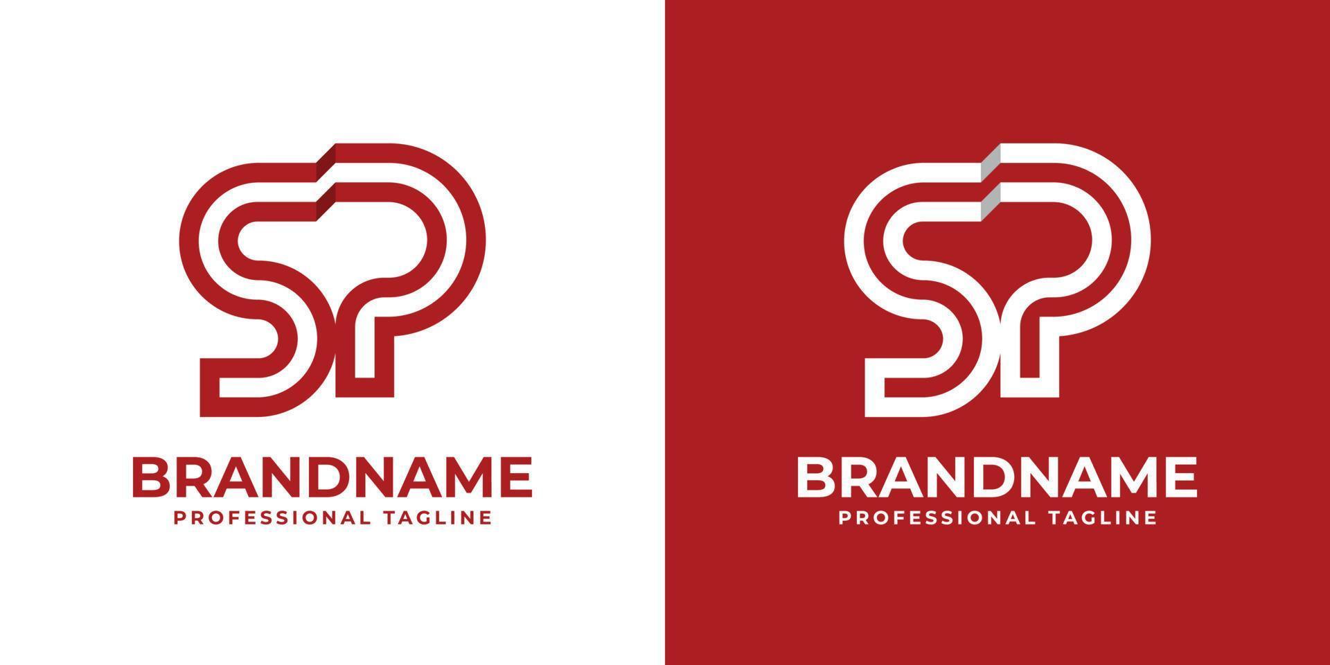 Modern Letter SP Monogram Logo, suitable for any business with SP or PS initials. vector