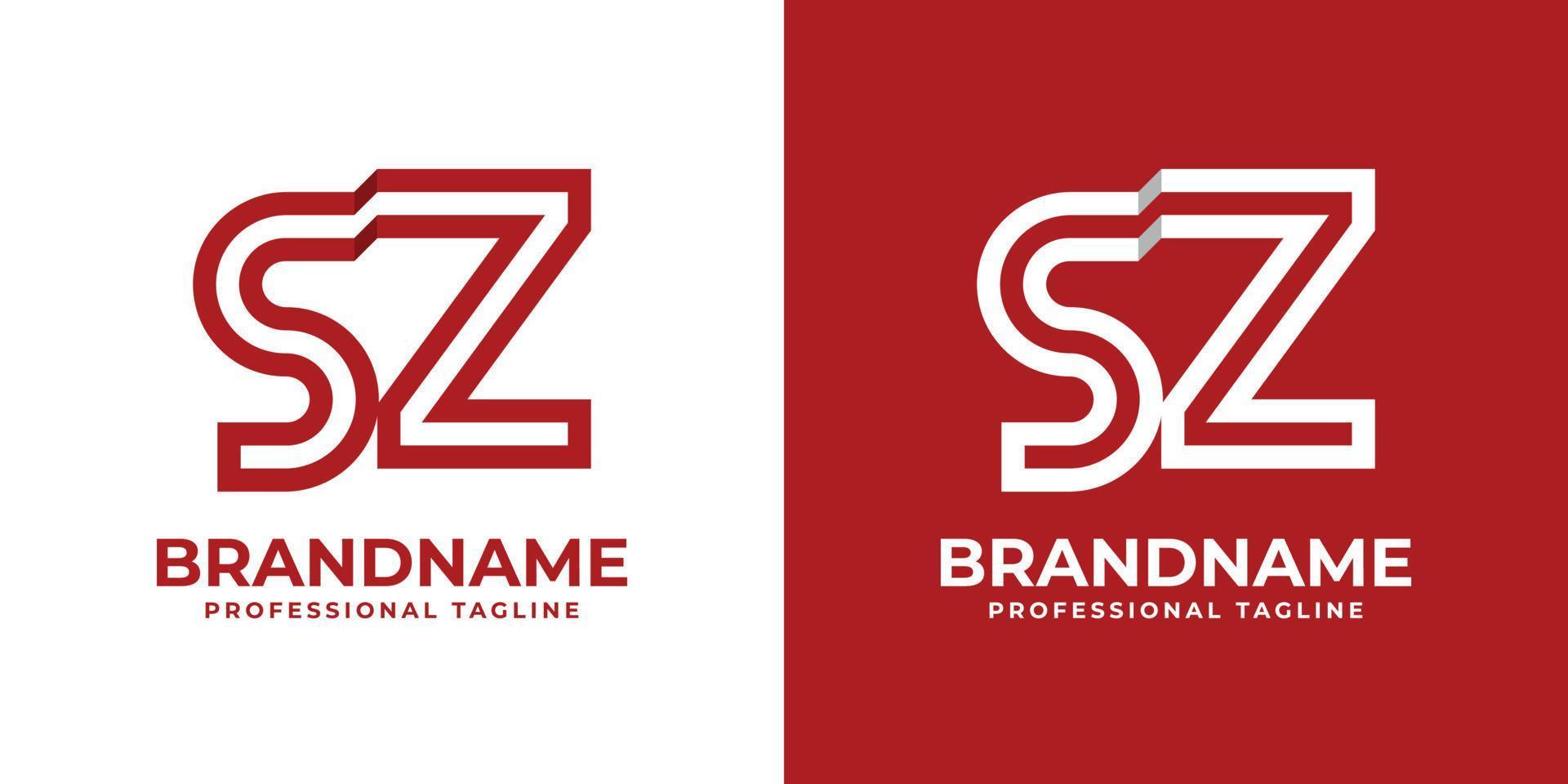 logotipo de monograma de letra moderna sz, adecuado para cualquier negocio con iniciales sz o zs. vector