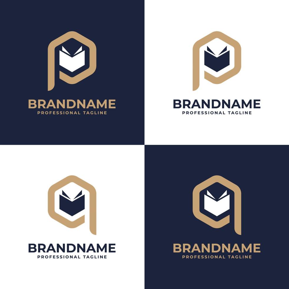 Letter PD or BQ Monogram Book Hexagonal Logo, suitable for any business related to book with BP or DQ initials. vector