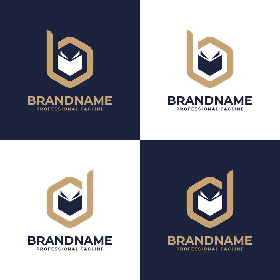 Letter B or D Book Hexagonal Logo suitable for any business related to book with B or D initials. vector