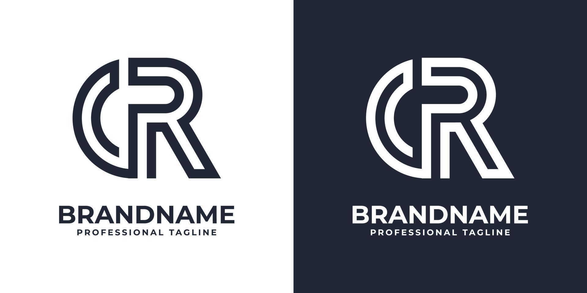 Simple CR Monogram Logo, suitable for any business with CR or RC initial. vector