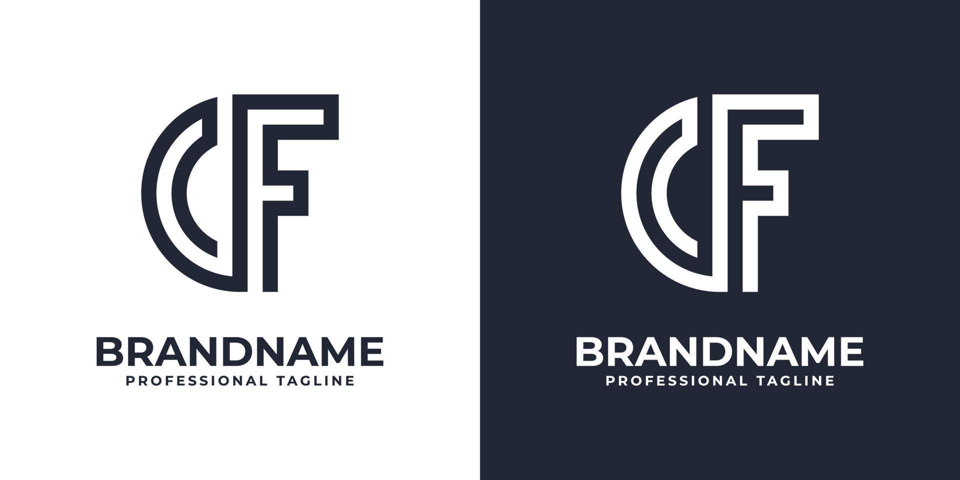 Simple CF Monogram Logo, suitable for any business with CF or FC initial. vector
