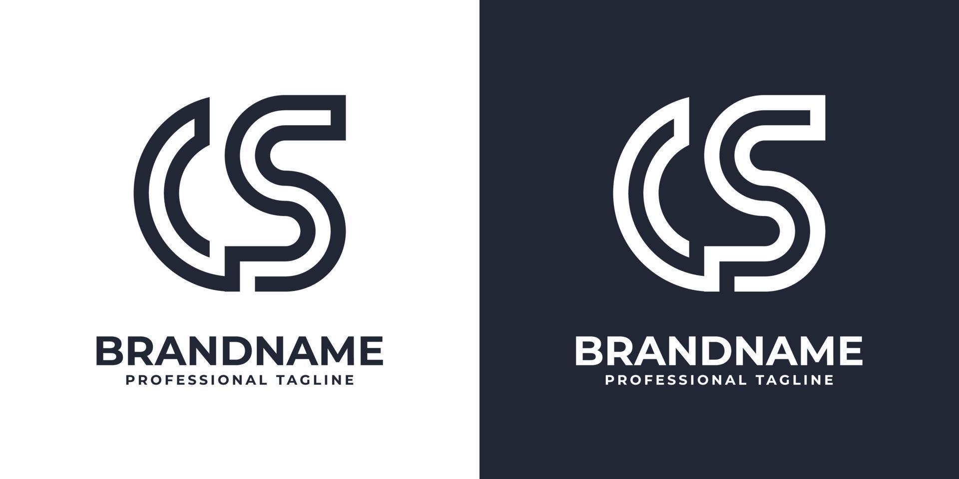 Simple CS Monogram Logo, suitable for any business with CS or SC initial. vector