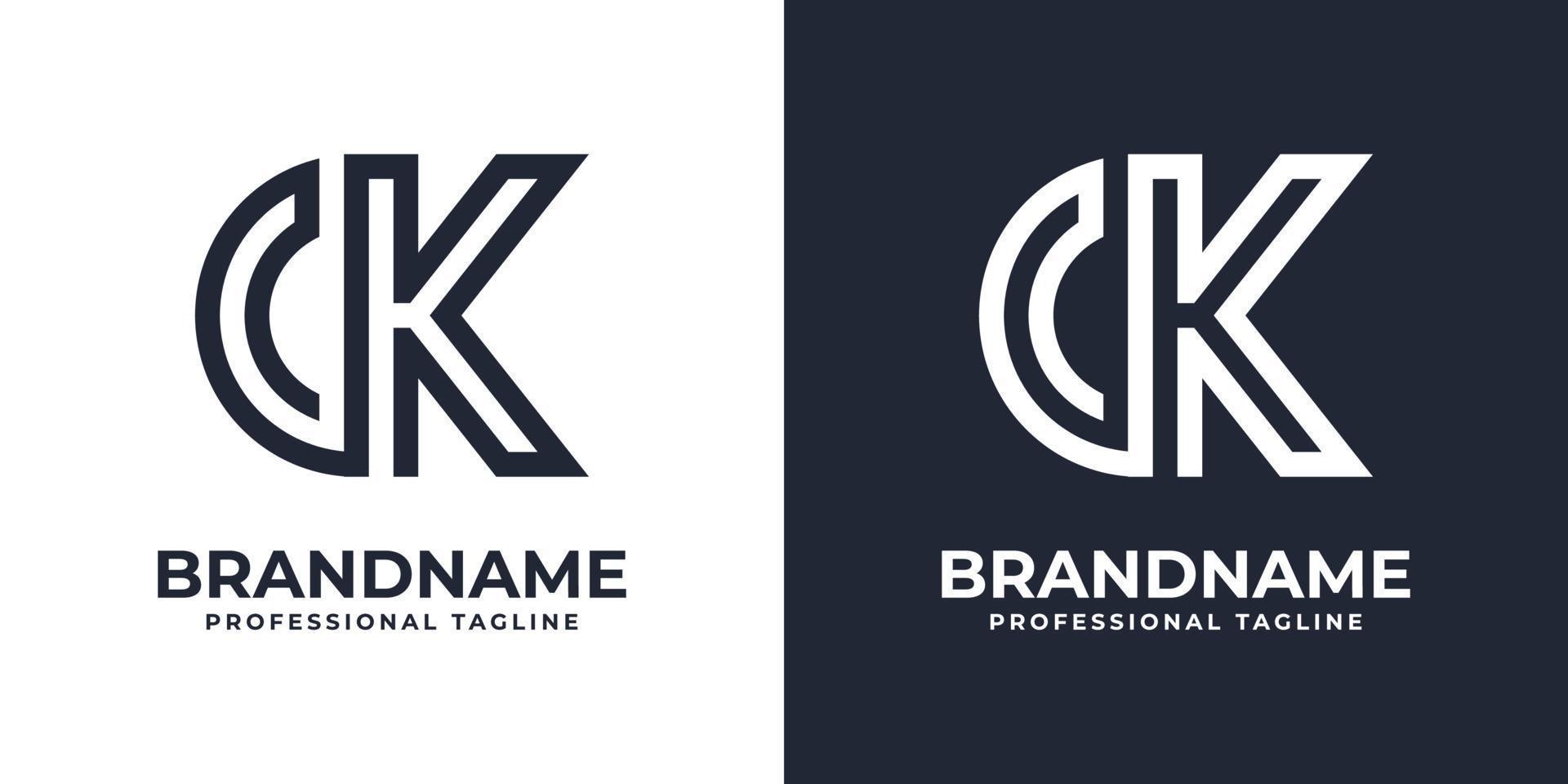 Simple CK Monogram Logo, suitable for any business with CK or KC initial. vector