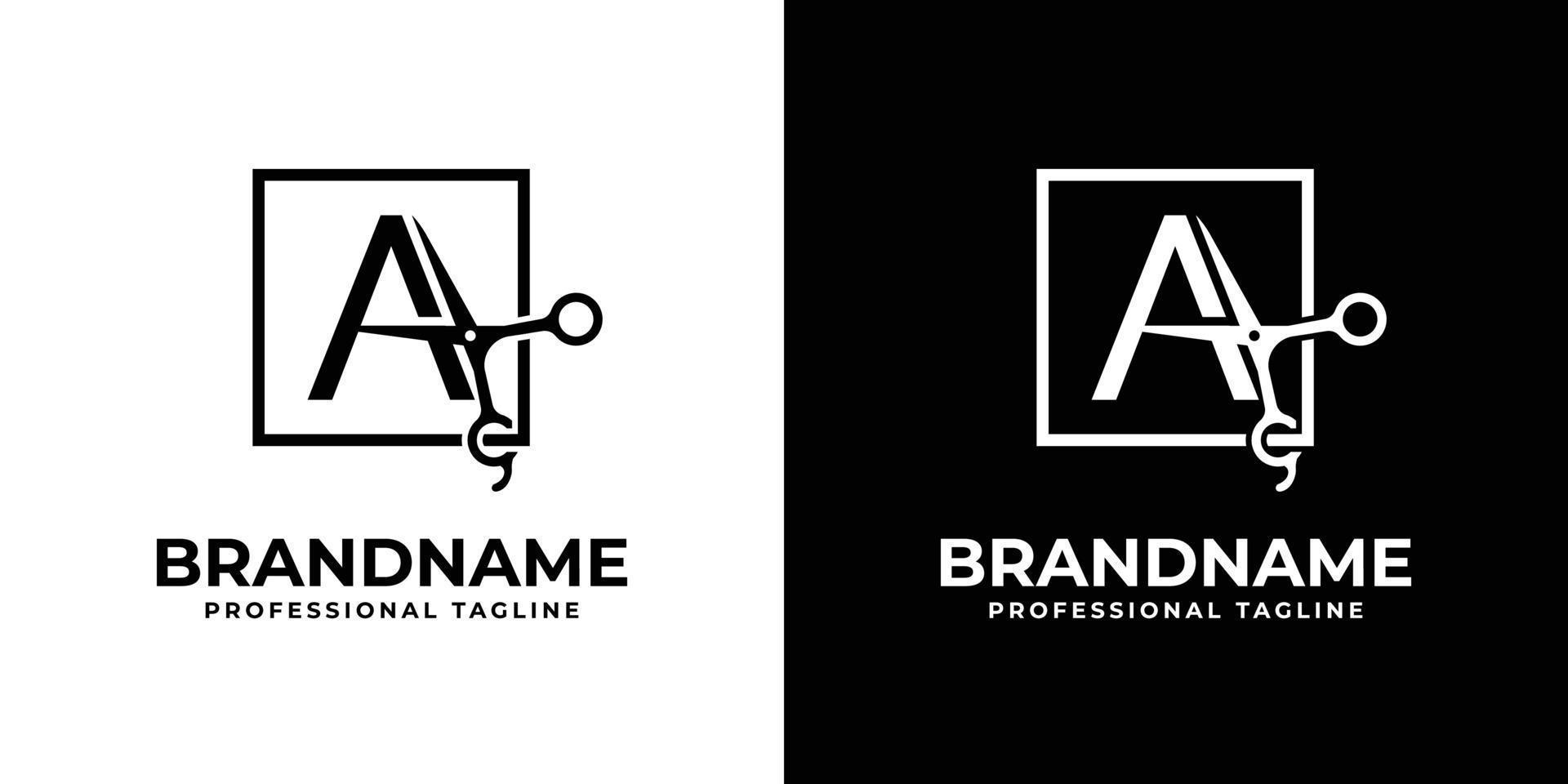 Letter A Scissor Logo Logo, suitable for any business related to Scissor with A initials. vector