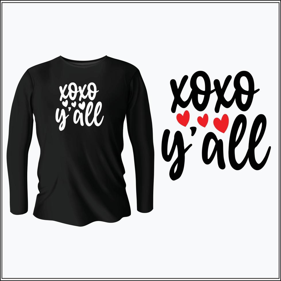 xoxo Y'all  t-shirt design with vector