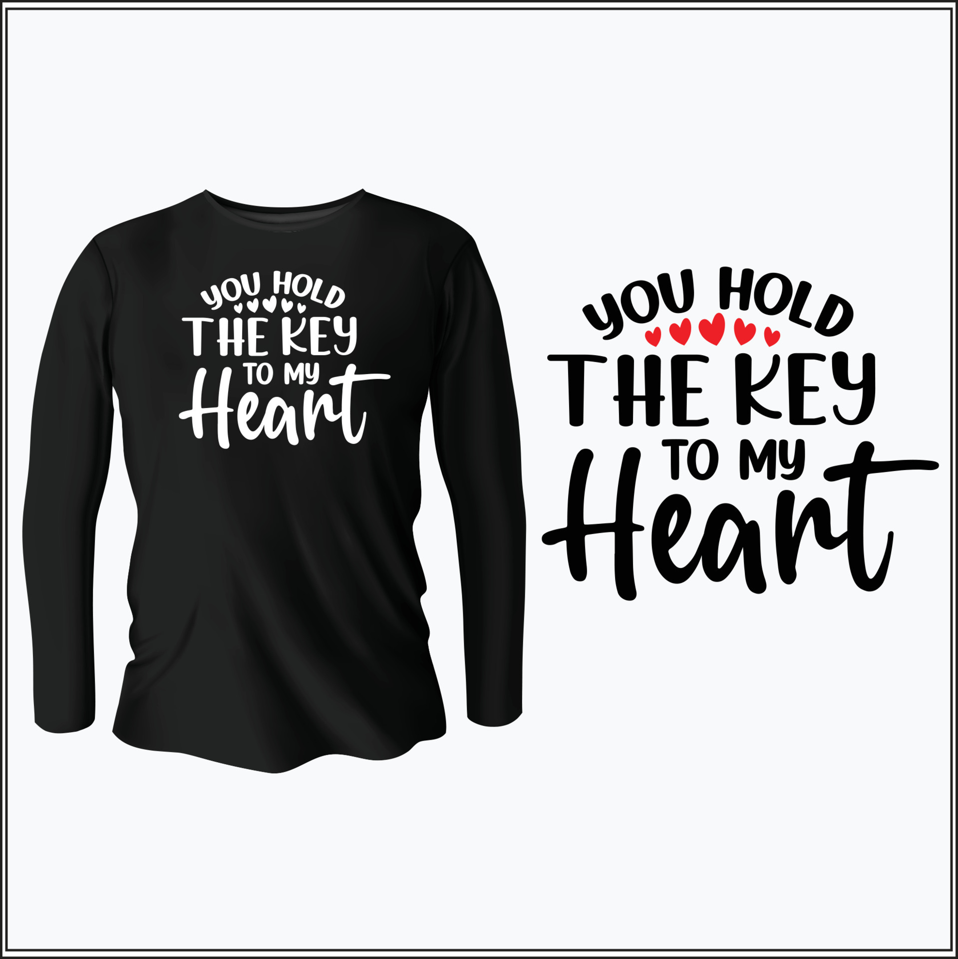 you hold the key to my heart tshirt design with vector 15928793 Vector