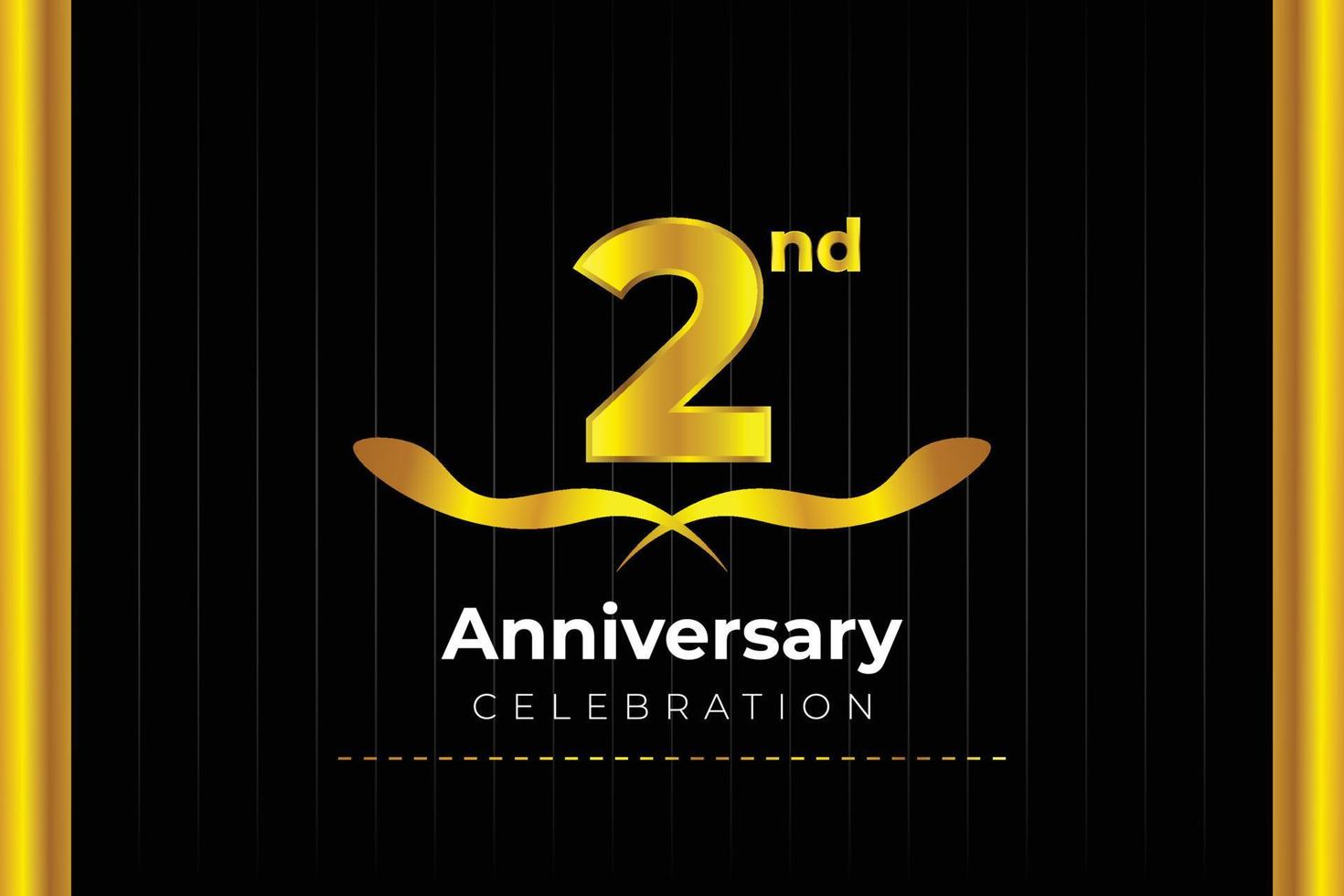 2nd Anniversary Celebration design with creative background concept. vector