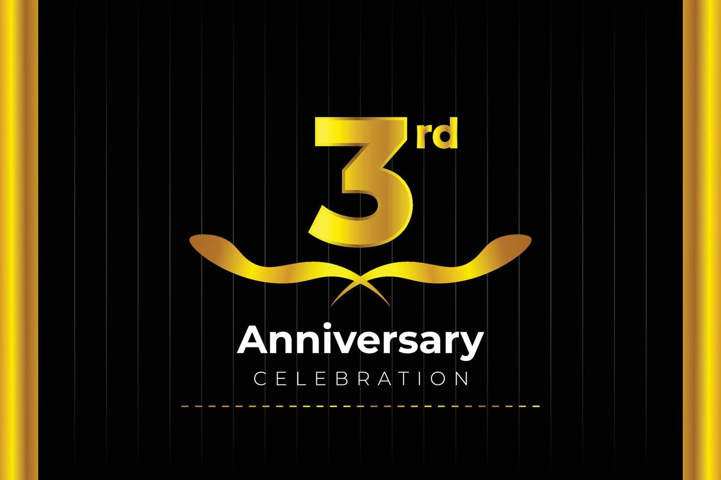 3rd Anniversary Celebration design with creative background concept. vector