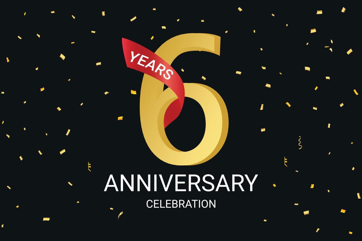 Happy Anniversary 6th Years celebration Vector element