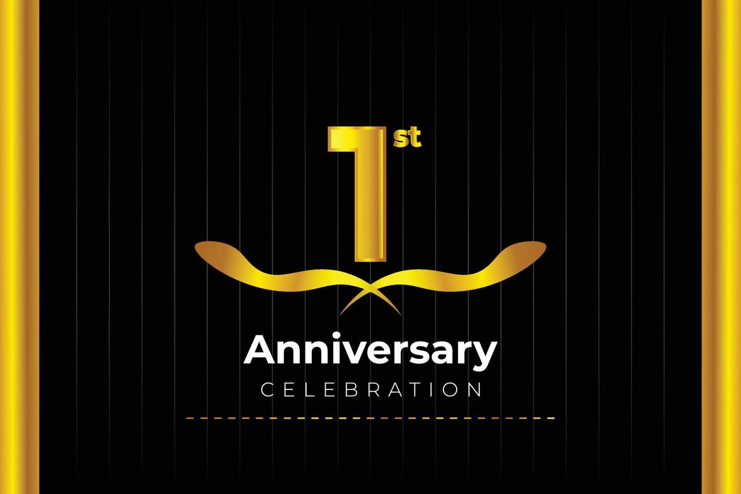 1st Anniversary Celebration design with creative background concept. vector