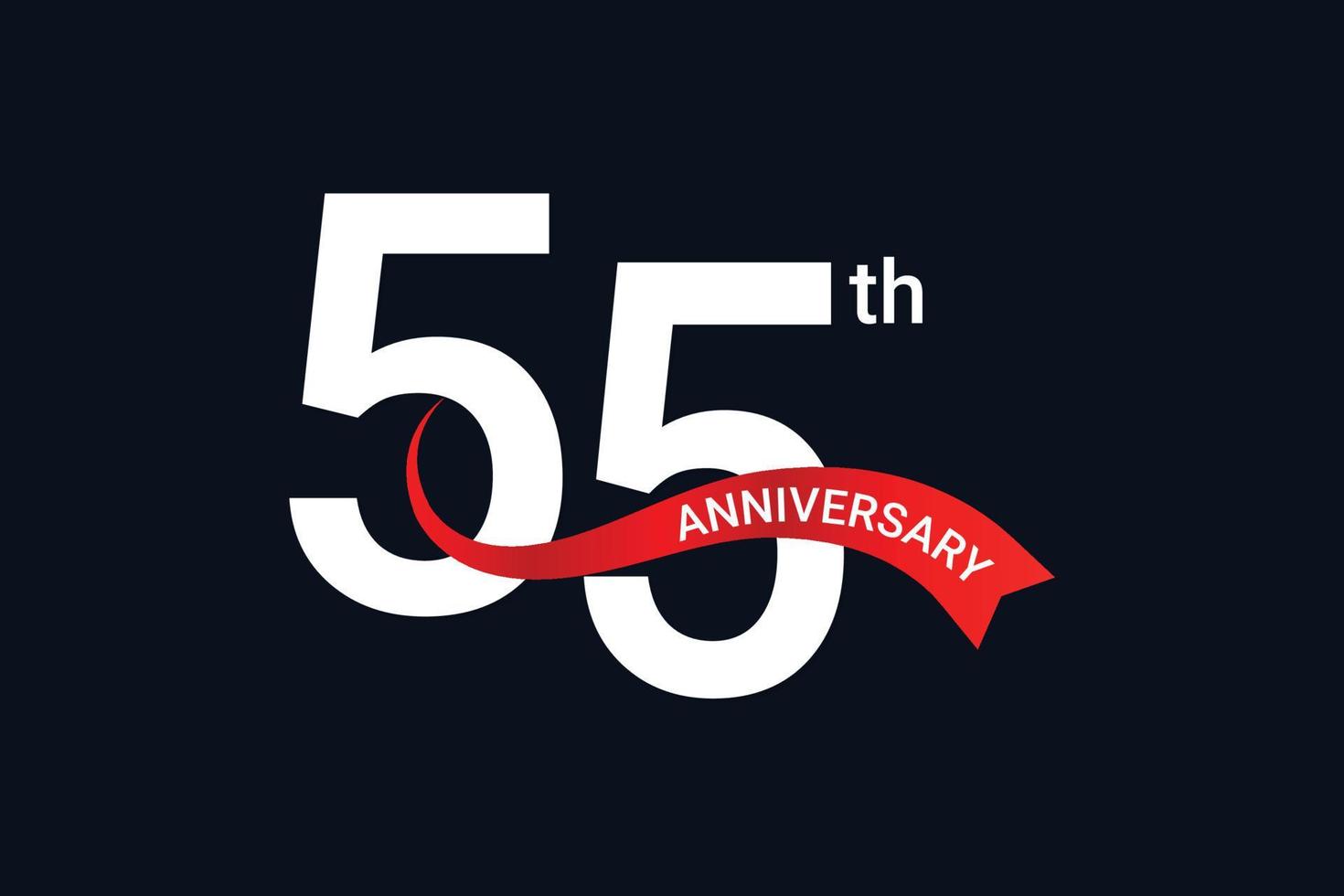 55th Years Anniversary logo style Vector element