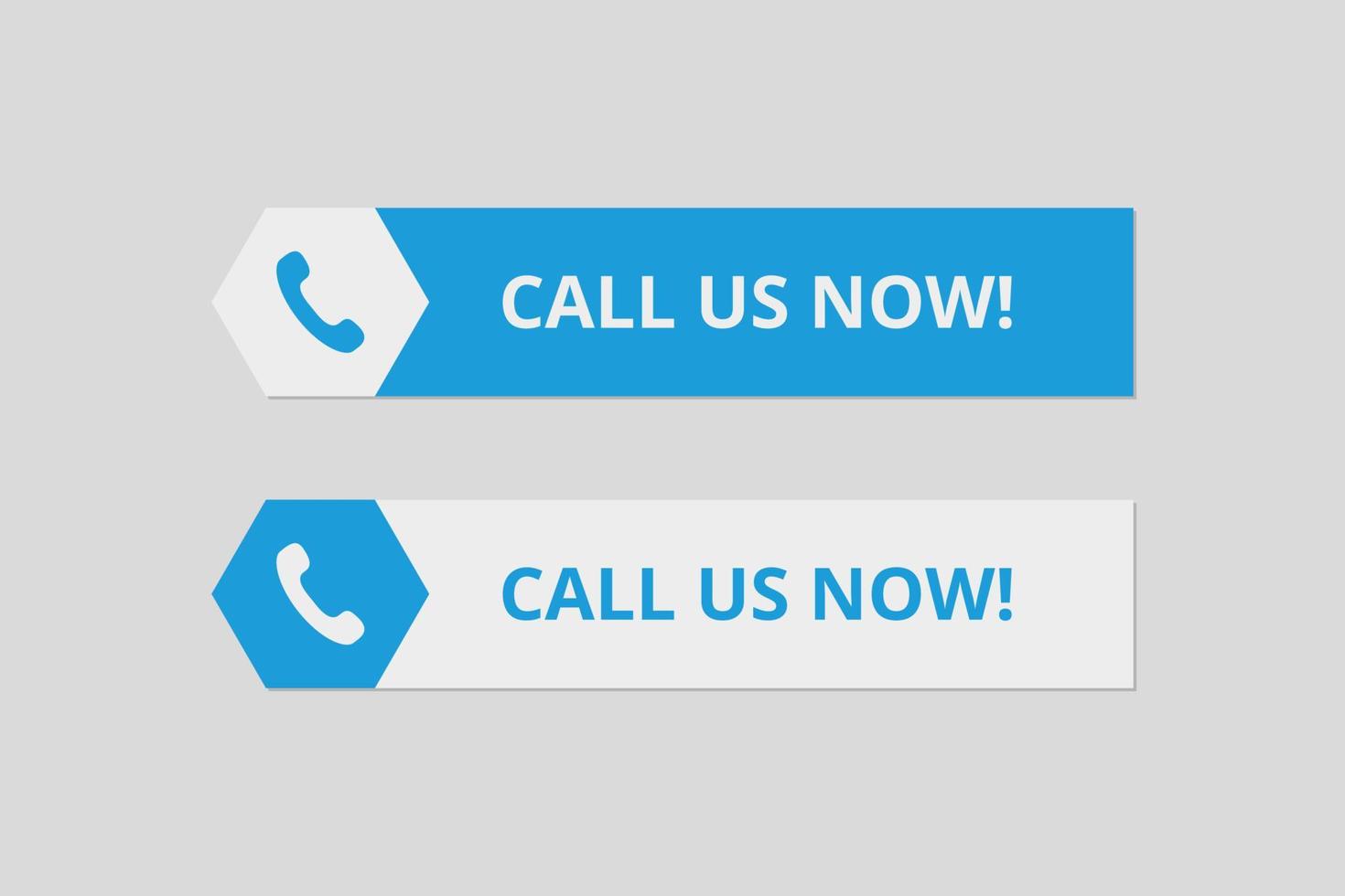 Vector set of call us now buttons