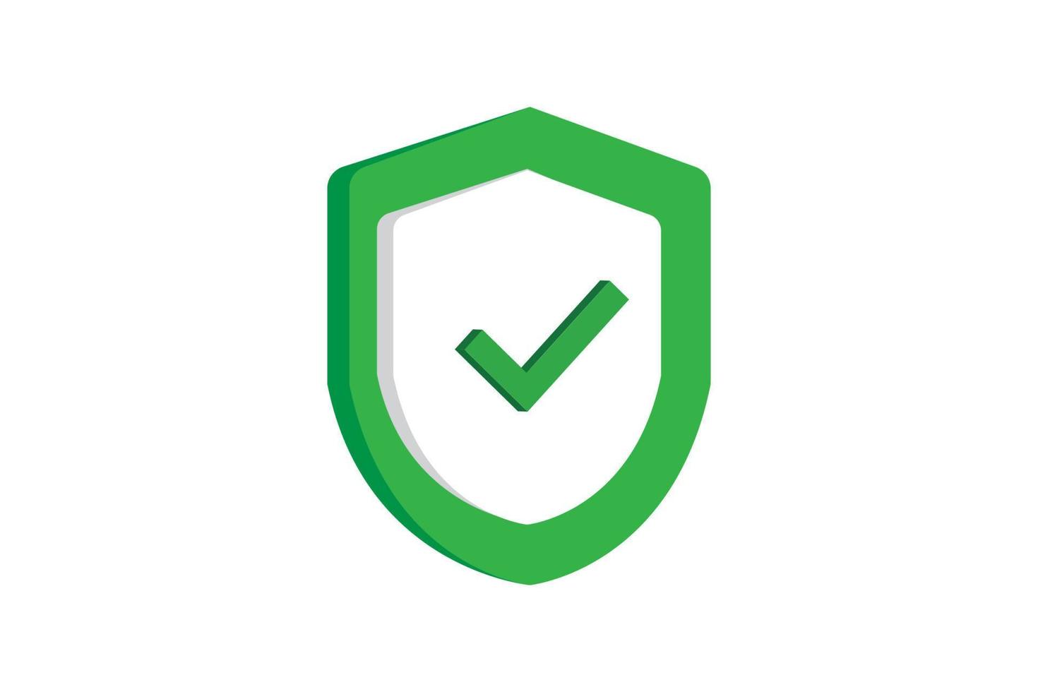 Vector flat shield protected design with check mark