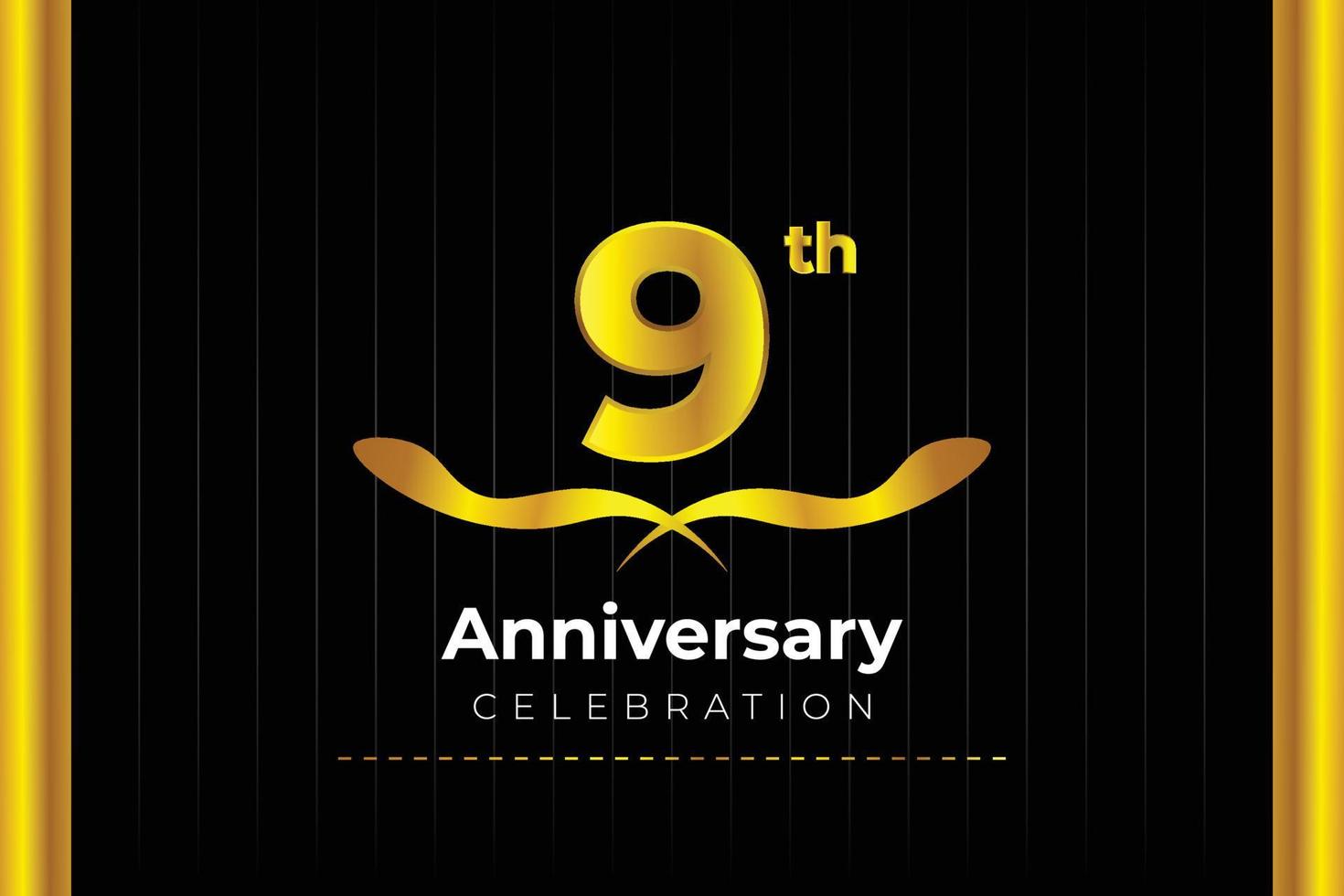 9th Anniversary Celebration design with creative background concept. vector