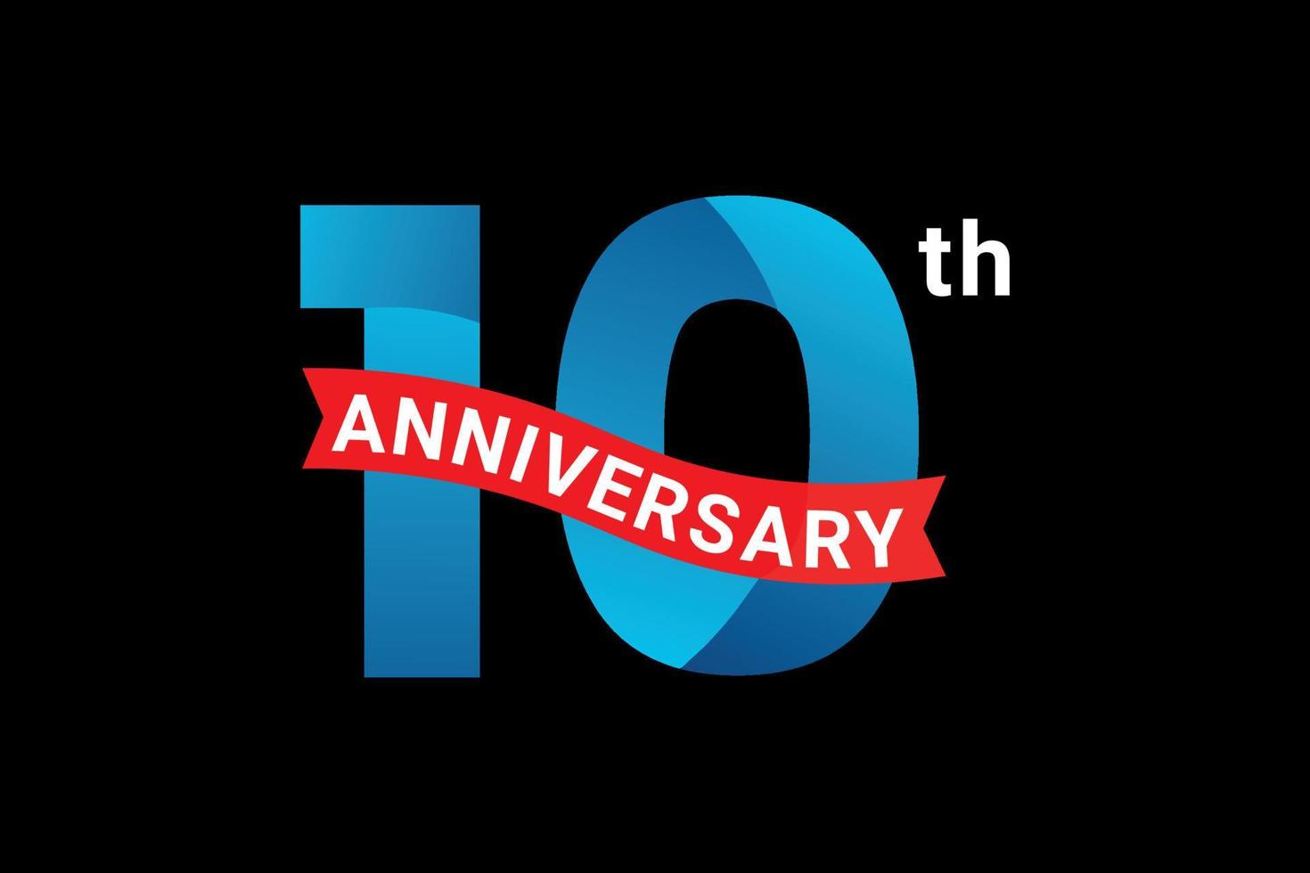 10 years anniversary text number effect vector element.