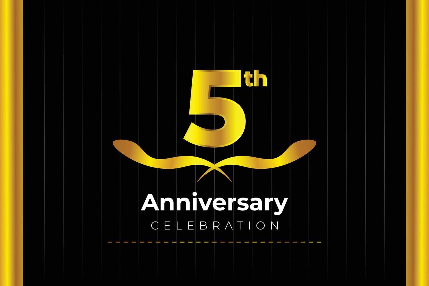 5th Anniversary Celebration design with creative background concept. vector