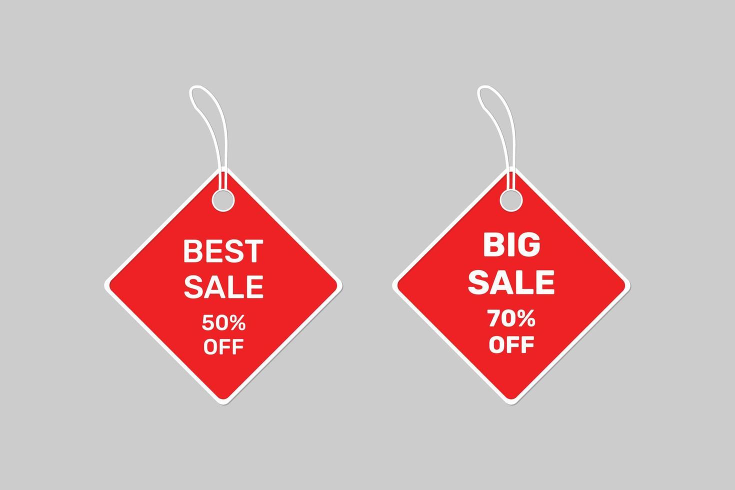 Realistic hanging sales label tags collection vector