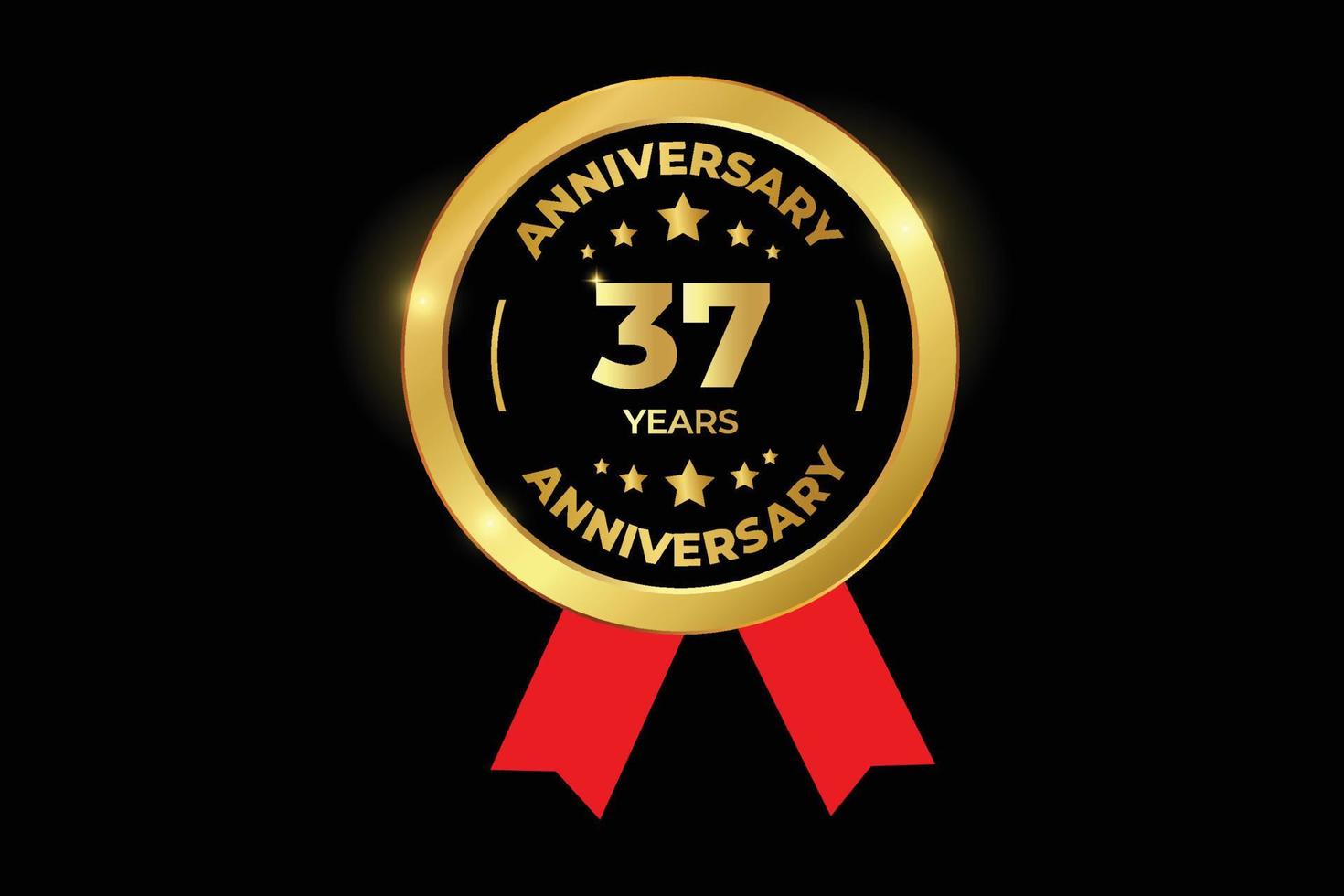 37 years golden anniversary celebration premium vector design.