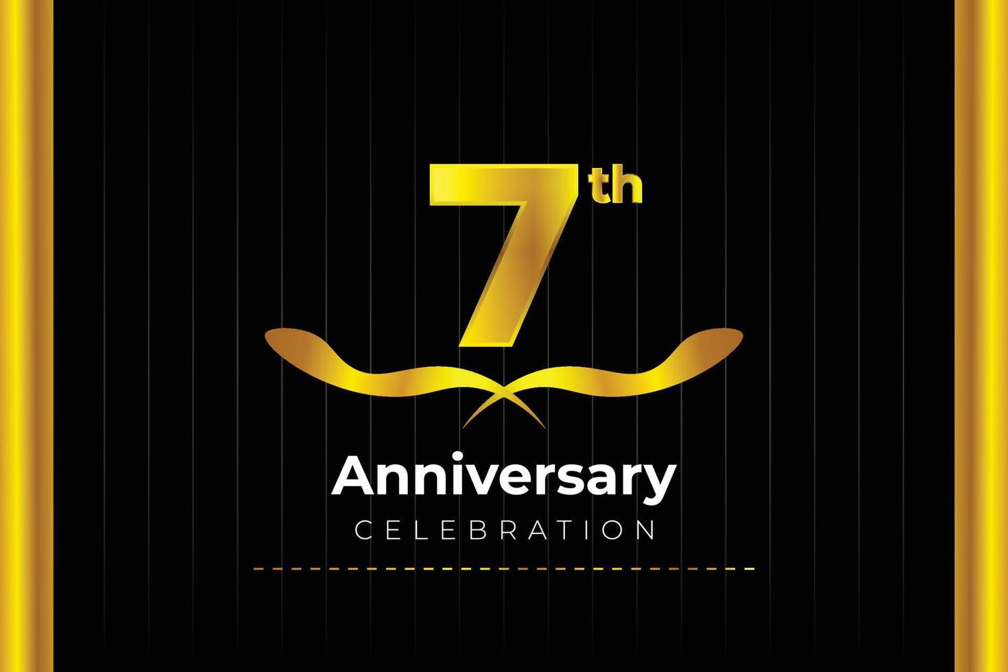 7th Anniversary Celebration design with creative background concept. vector