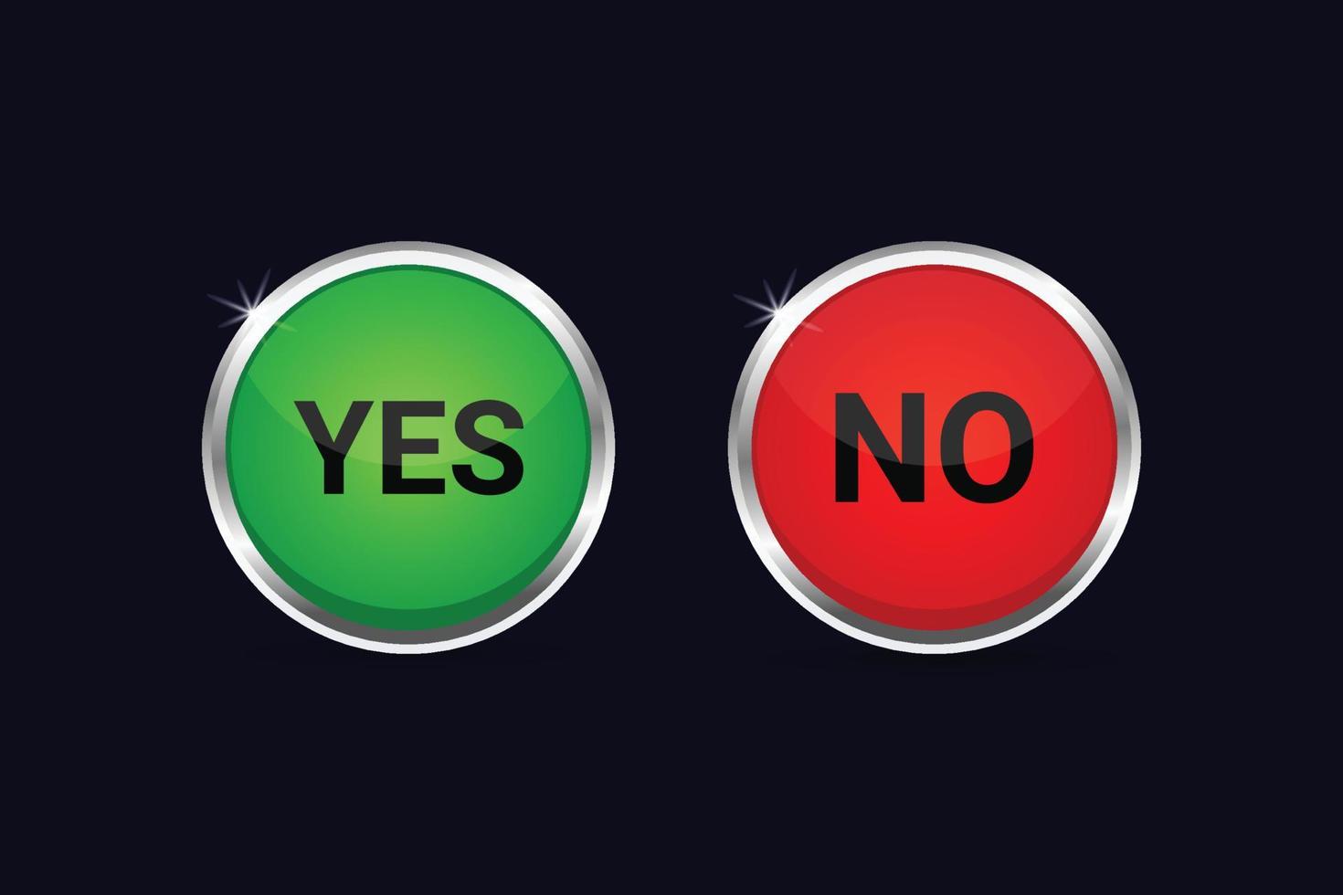 Glossy Yes and no button Vector element