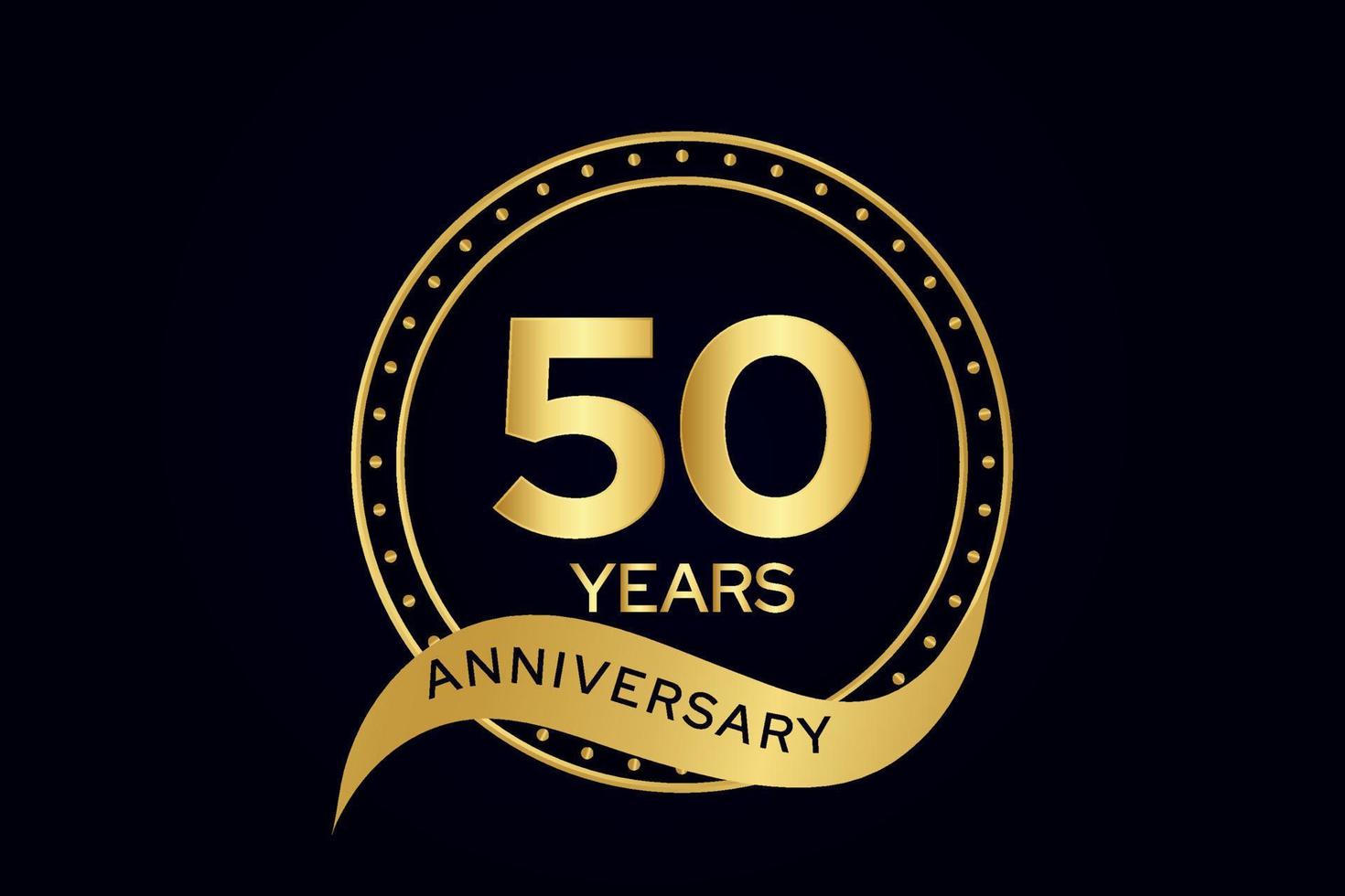 elemento de vector de celebración de aniversario de oro de 50 años