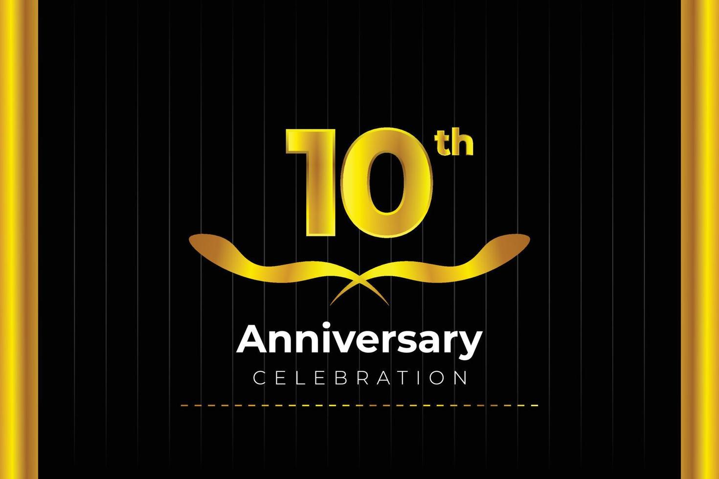 10th Anniversary Celebration design with creative background concept. vector