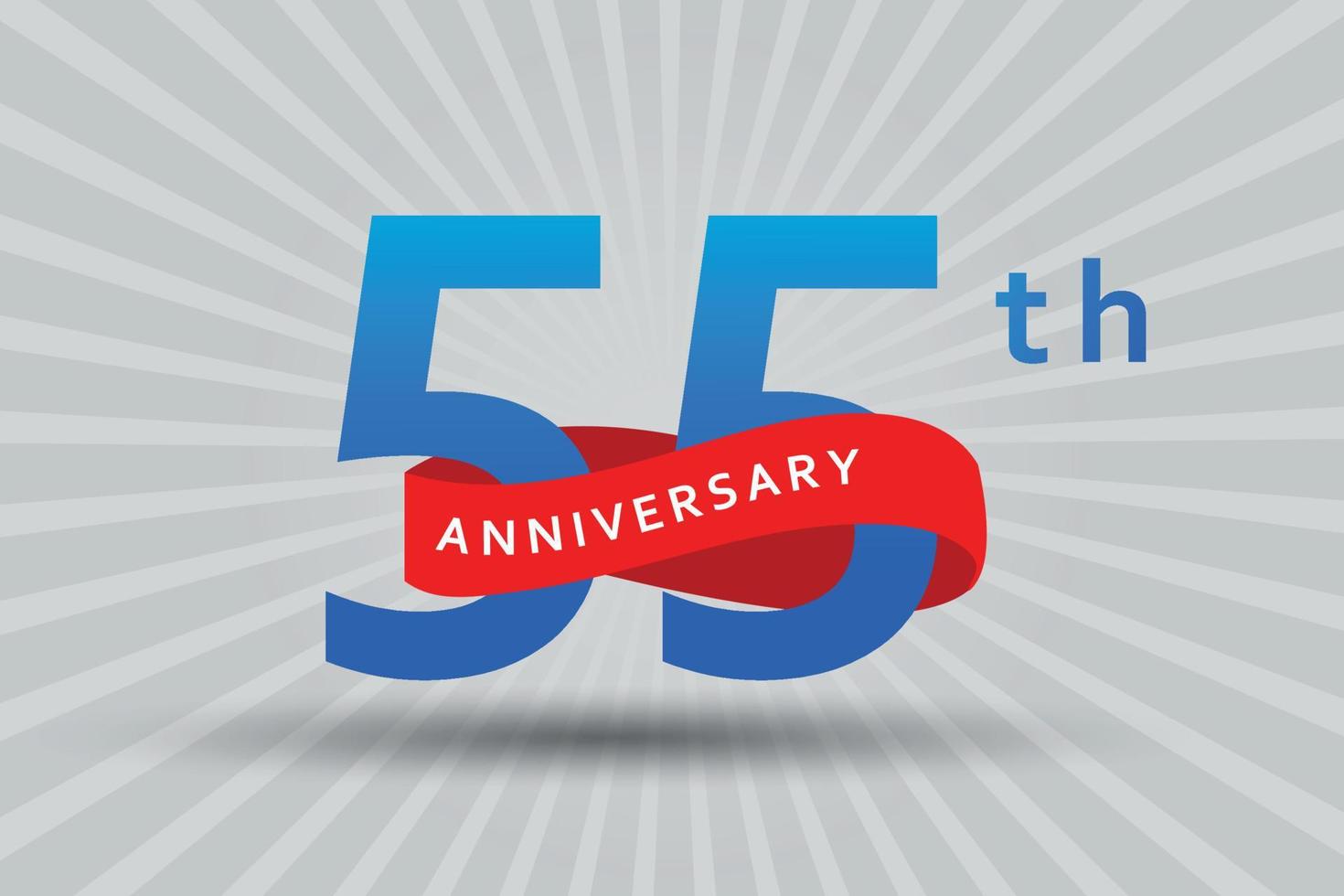 Celebración de aniversario de 55 años con elemento de vector de 55 cumpleaños