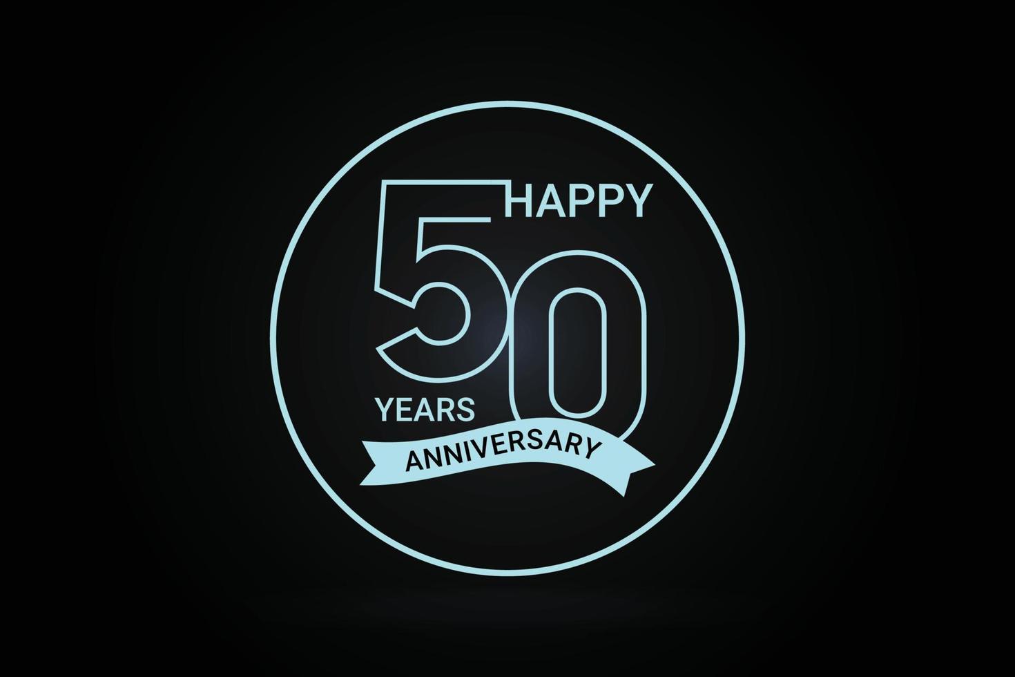 feliz banner de gradiente de aniversario de 50 años. vector