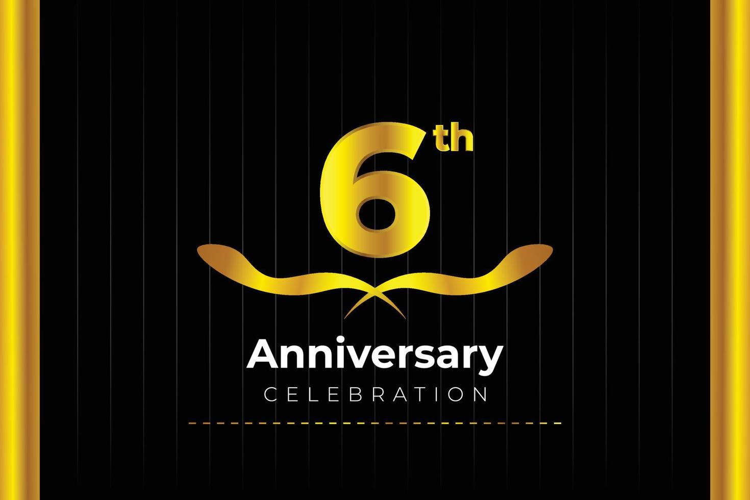 6th Anniversary Celebration design with creative background concept. vector